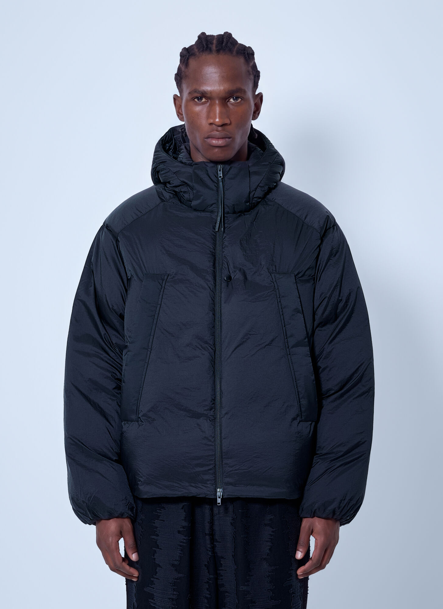 Y-3 Hooded Puffer Jacket - Man Jackets Black M
