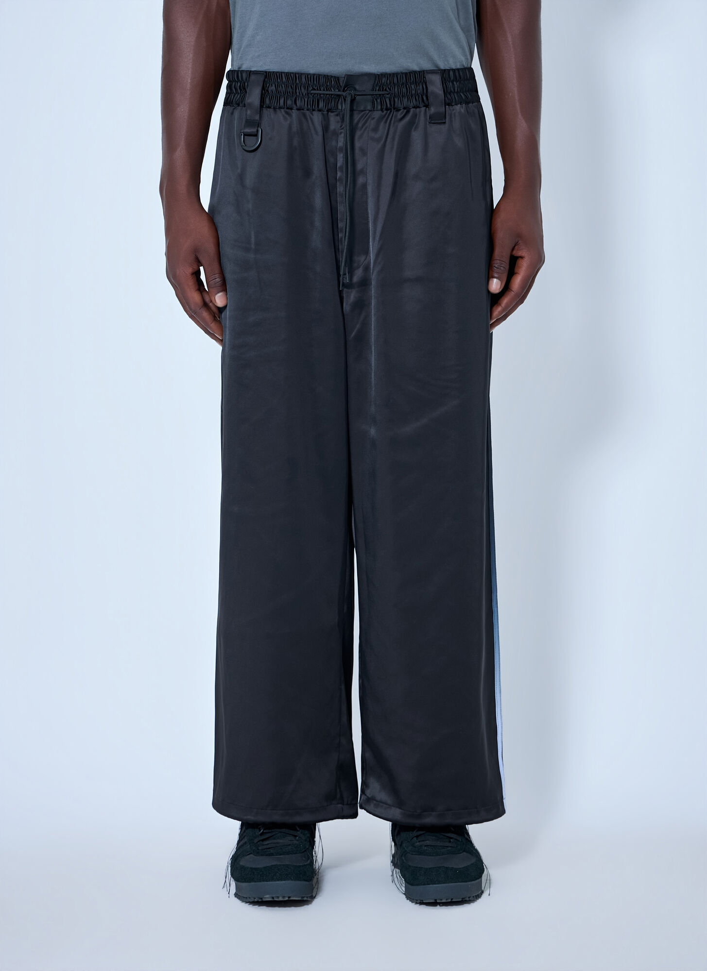 Y-3 Elasticated Waist Wide-Leg Trousers - Man Pants Black L - Immagine 1