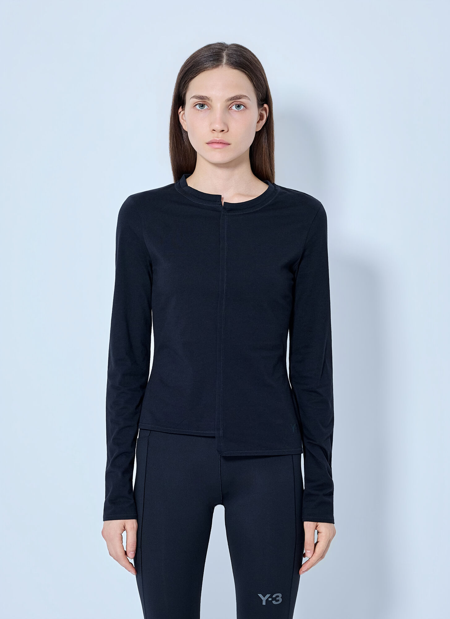 Y-3 Donna Nero - Long Sleeve Crewneck Top, Size: S