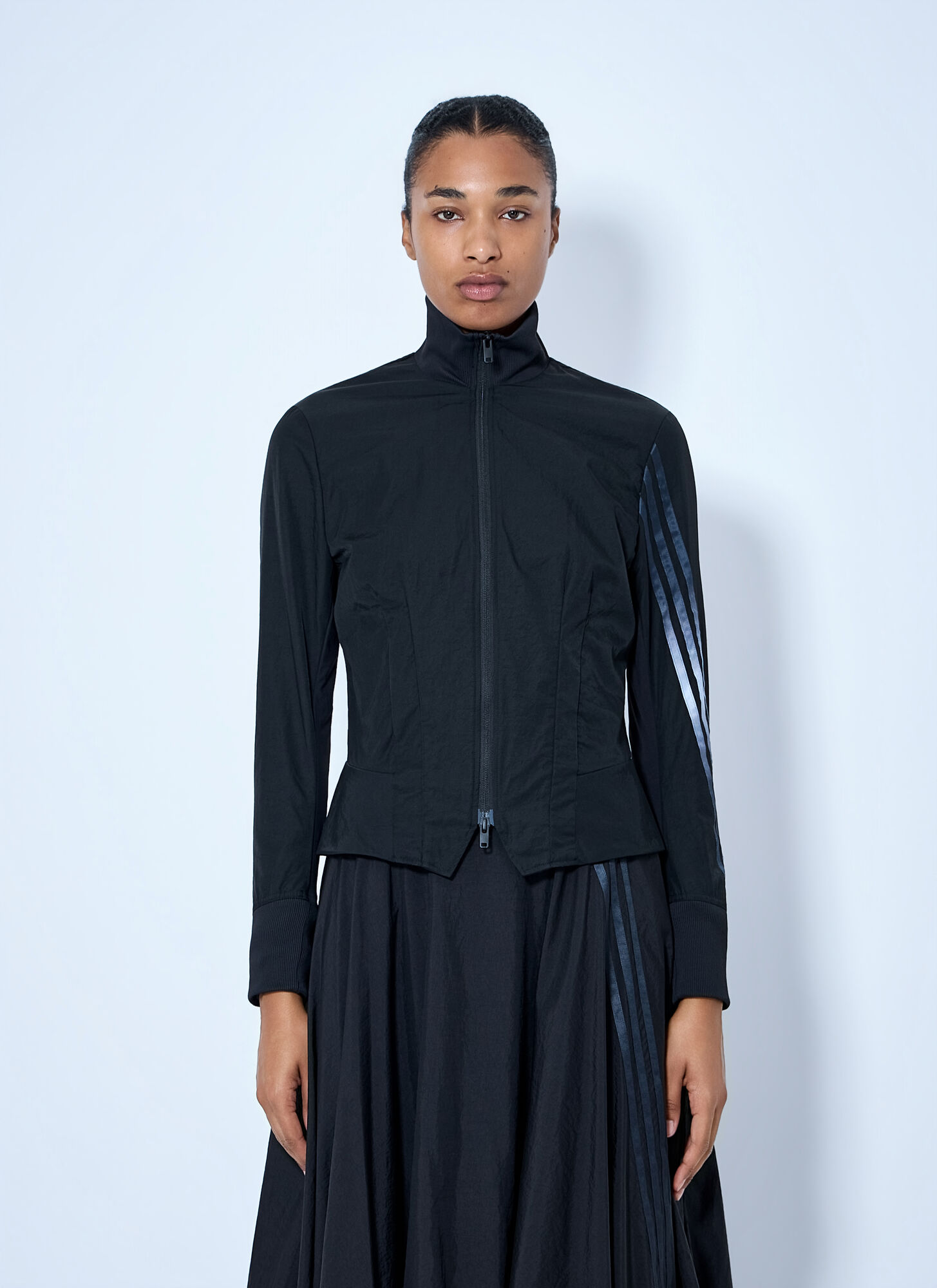 Y-3 Gradient 3-Stripes Nylon Track Jacket - Frau Jacken Black S