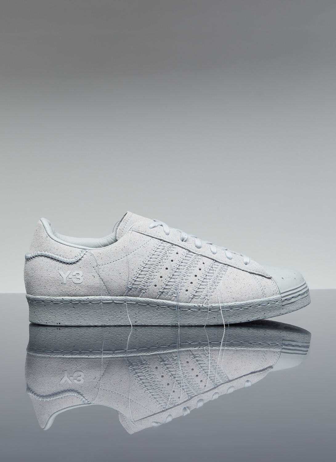 Shop Y-3 Superstar Suede Sneakers In Grey