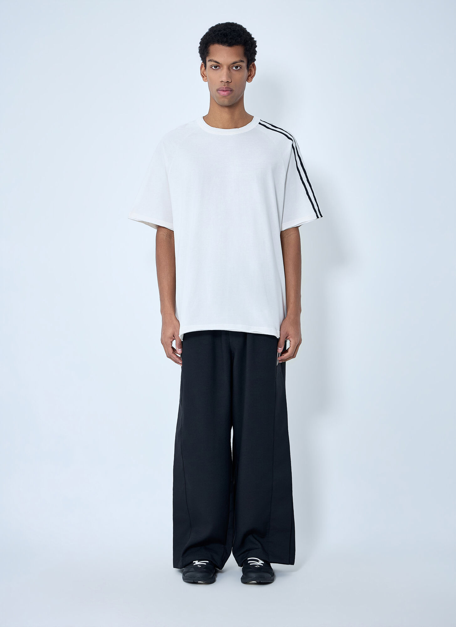  Y-3 Y-3 Striped Shoulder Cotton T-shirt -  T-shirts White Xl 