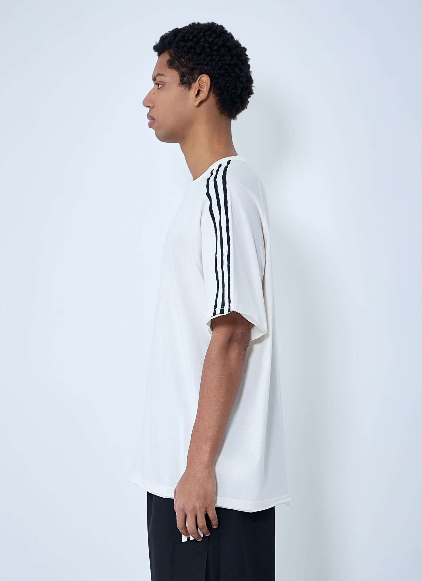  Y-3 Y-3 Striped Shoulder Cotton T-shirt -  T-shirts White Xl 