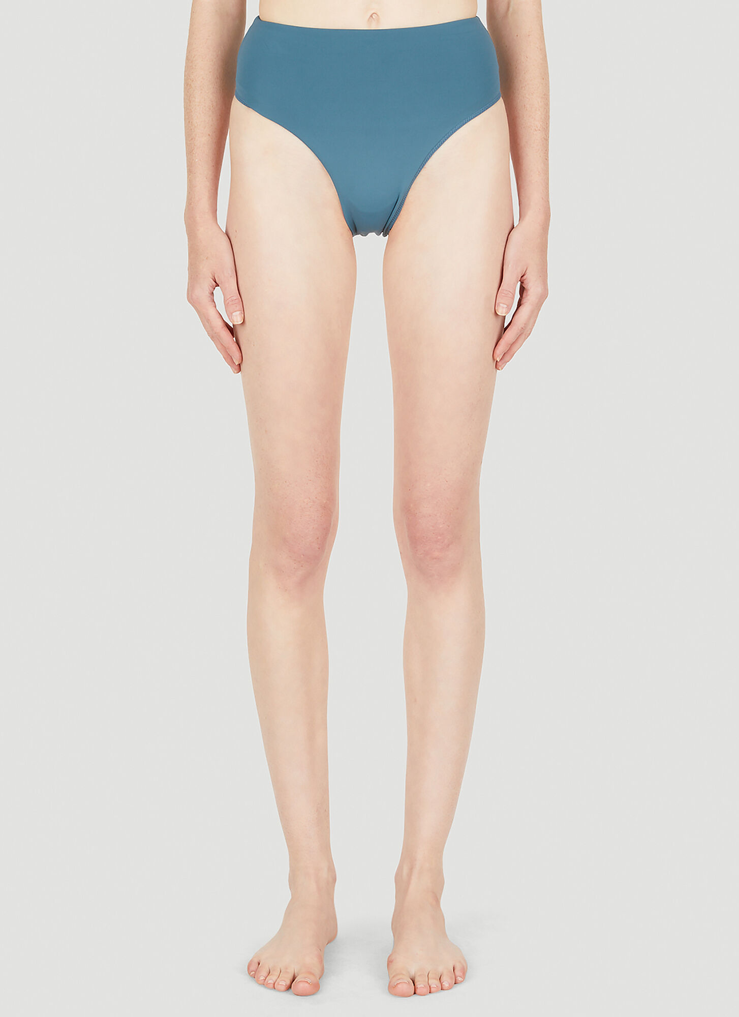 Ziah Women's Blue 90S High Waisted Bikini Bottoms - Woman Swimwear Uk - 10