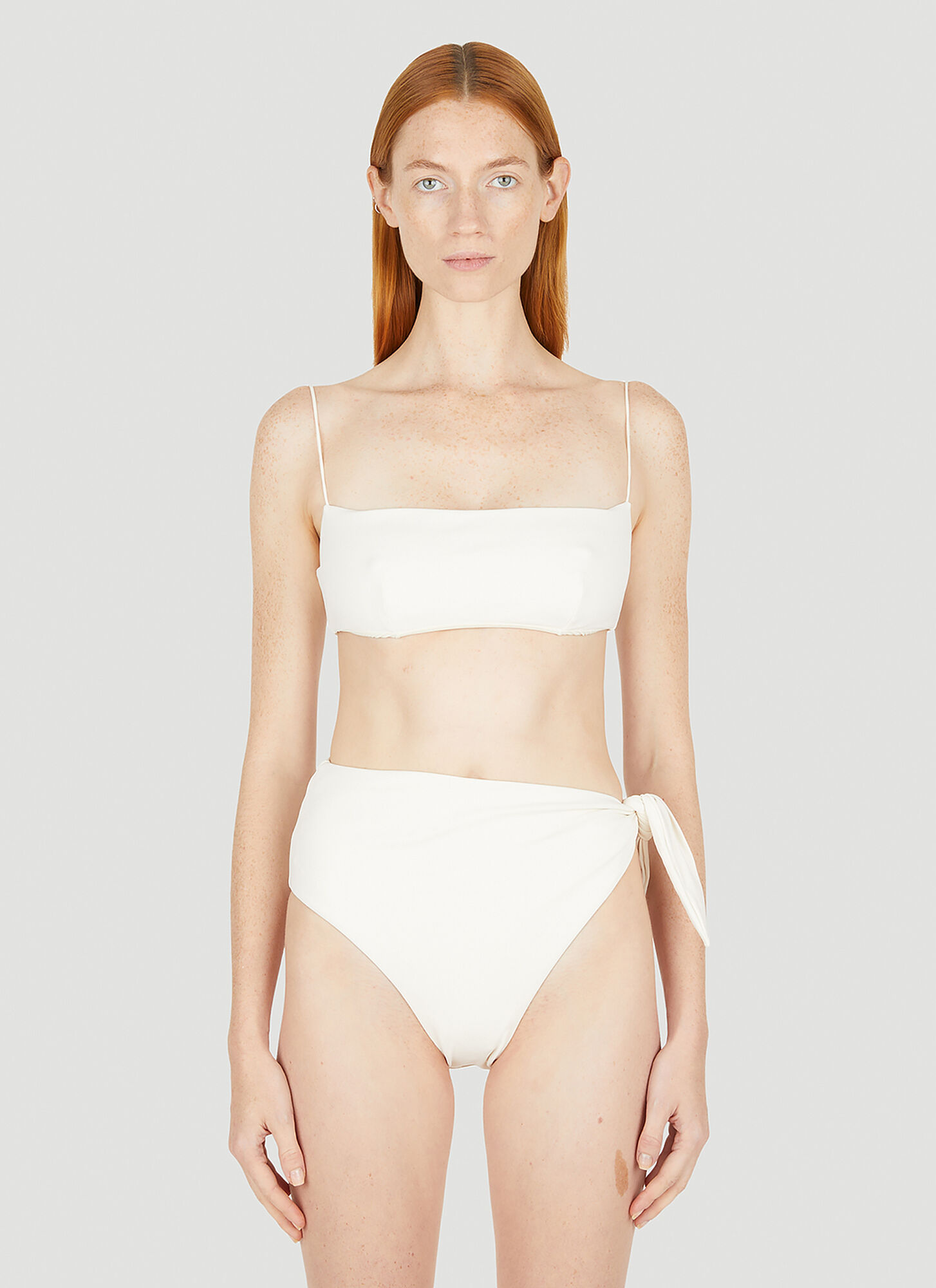 Ziah Women's White Bandeau Fine Strap Bikini Top - Woman Swimwear Aus - 10