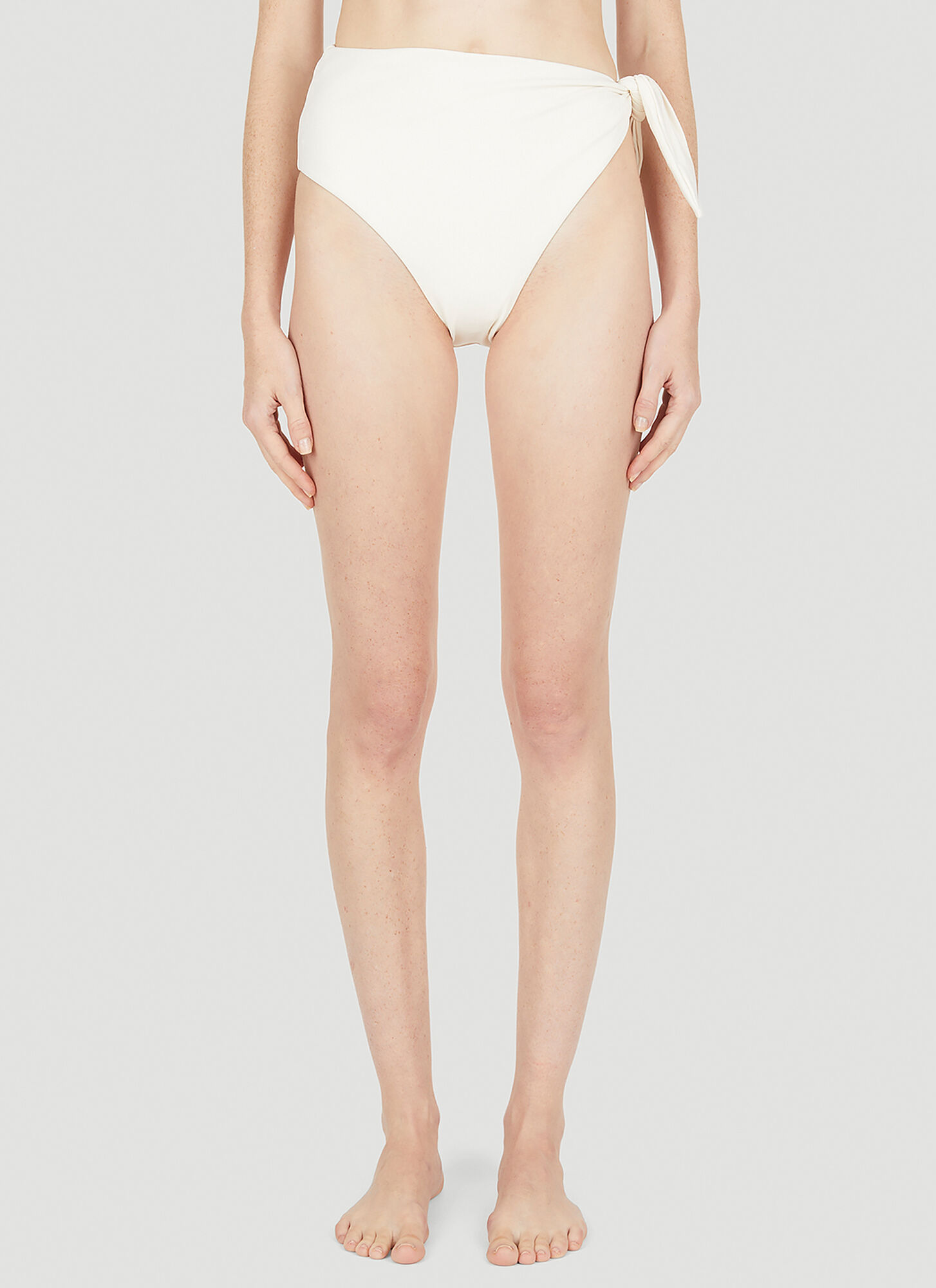 Ziah Women's White Asymmetric Tie Bikini Bottoms - Woman Swimwear Aus - 12