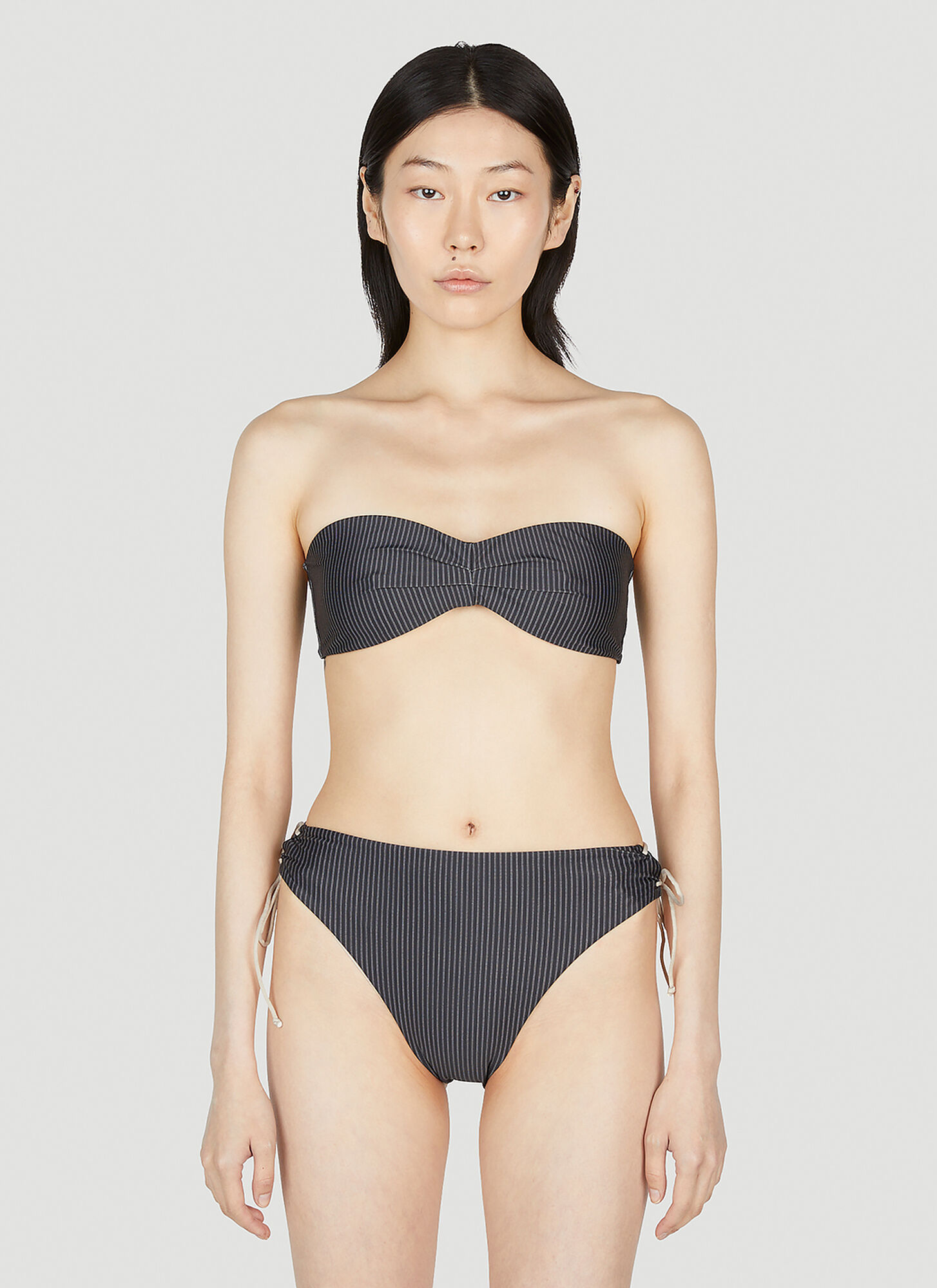 Ziah Women's Grey Hardi Bandeau Bikini Top - Woman Swimwear Uk - 12