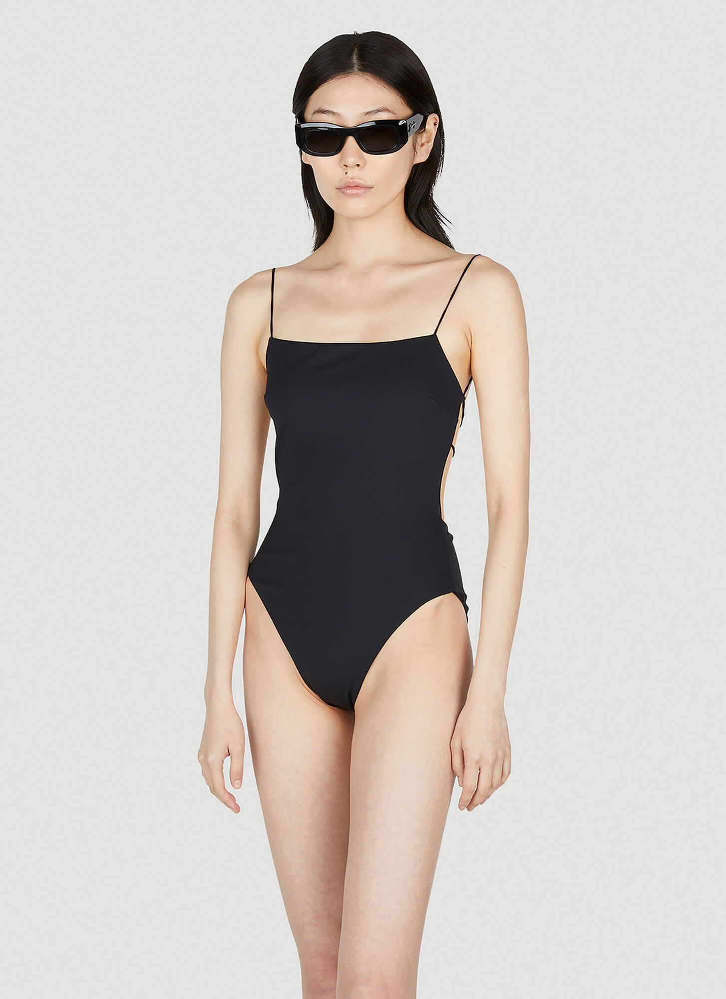  Ziah Ziah Fine Strap One Piece Swimsuit - Frau Bademode Black Uk - 14 