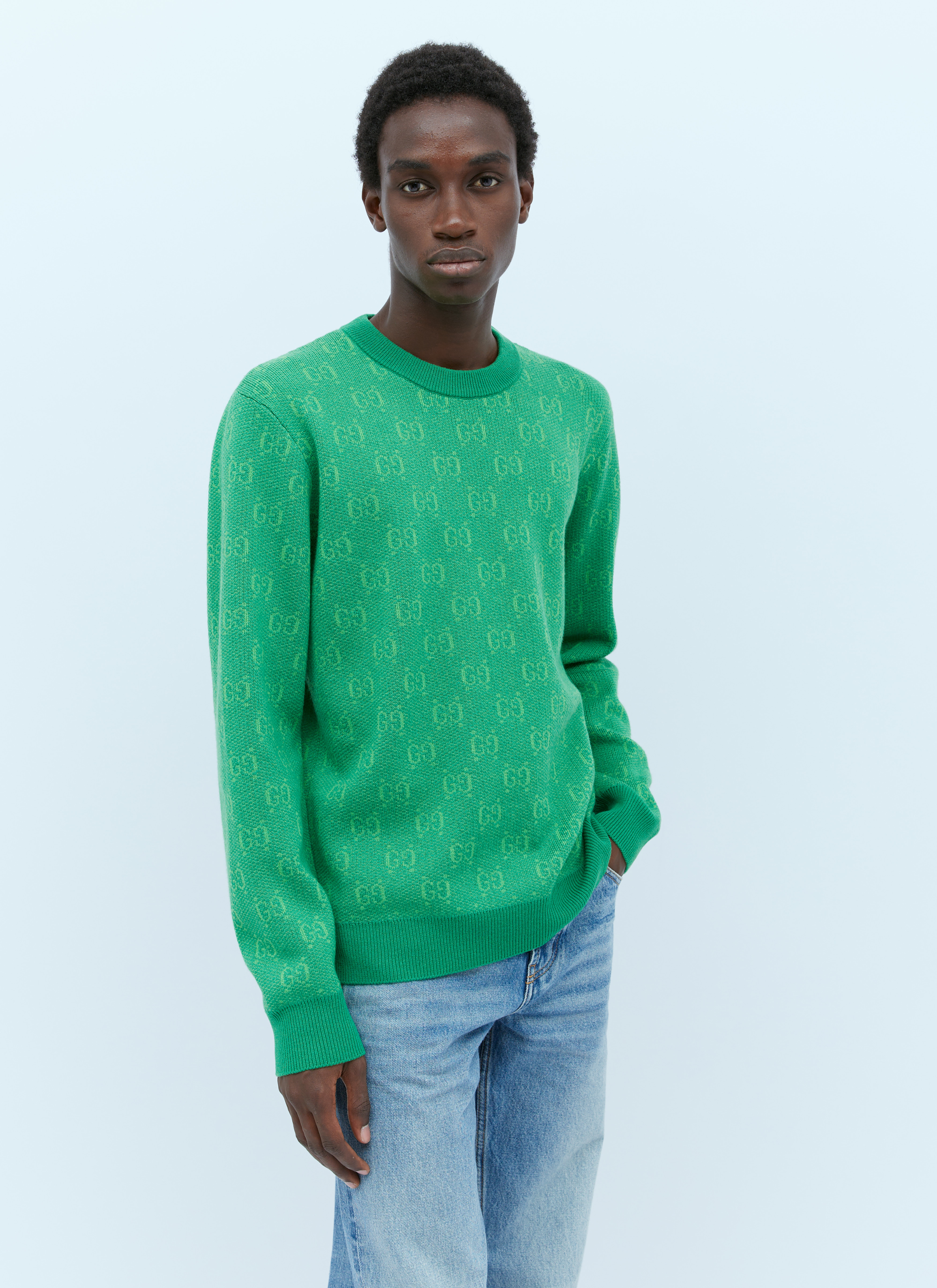Gucci Men's' Interlocking G Wool Sweater in Green | LN-CC®