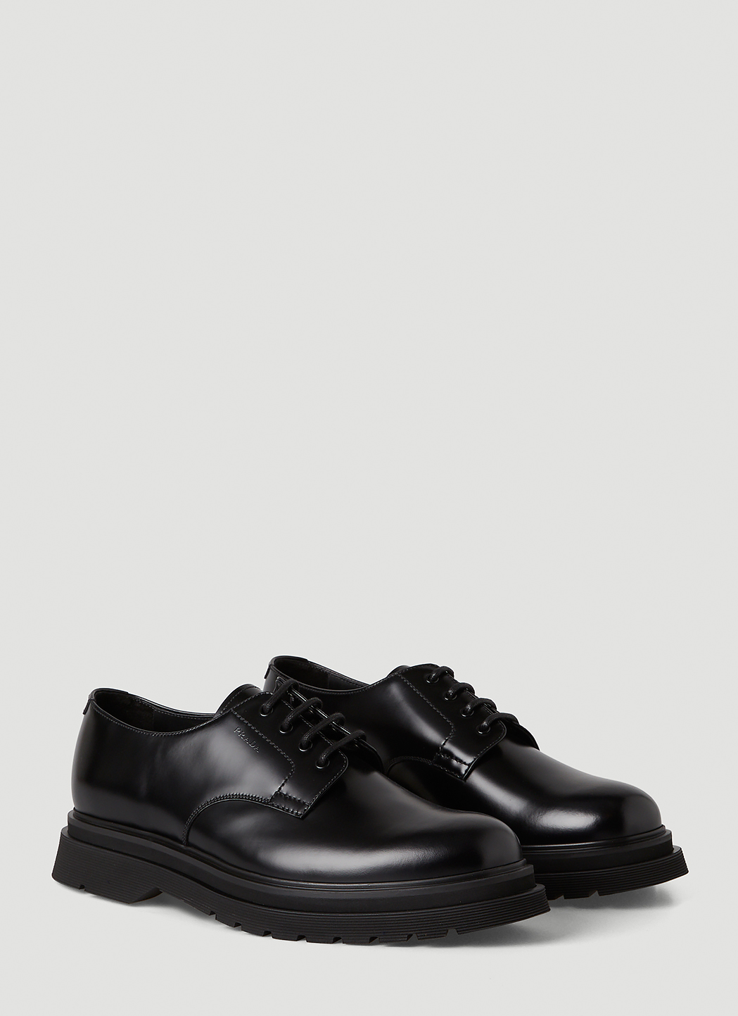 Prada Men's Derby Shoes in Black LNCC