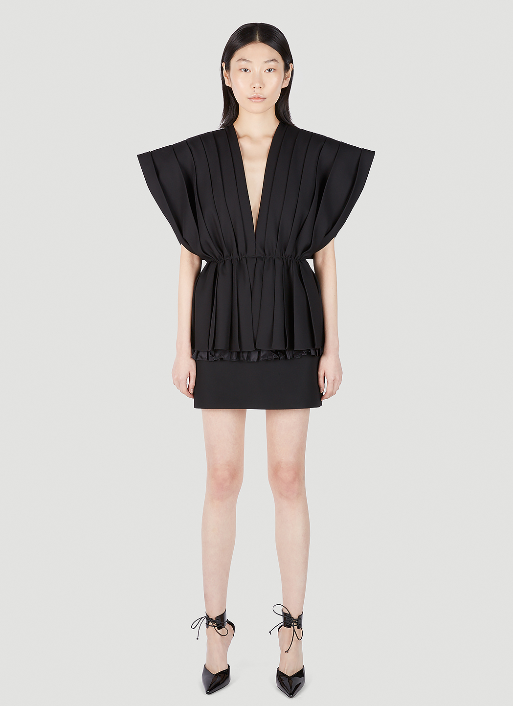 Flare Pleats Mini Dress