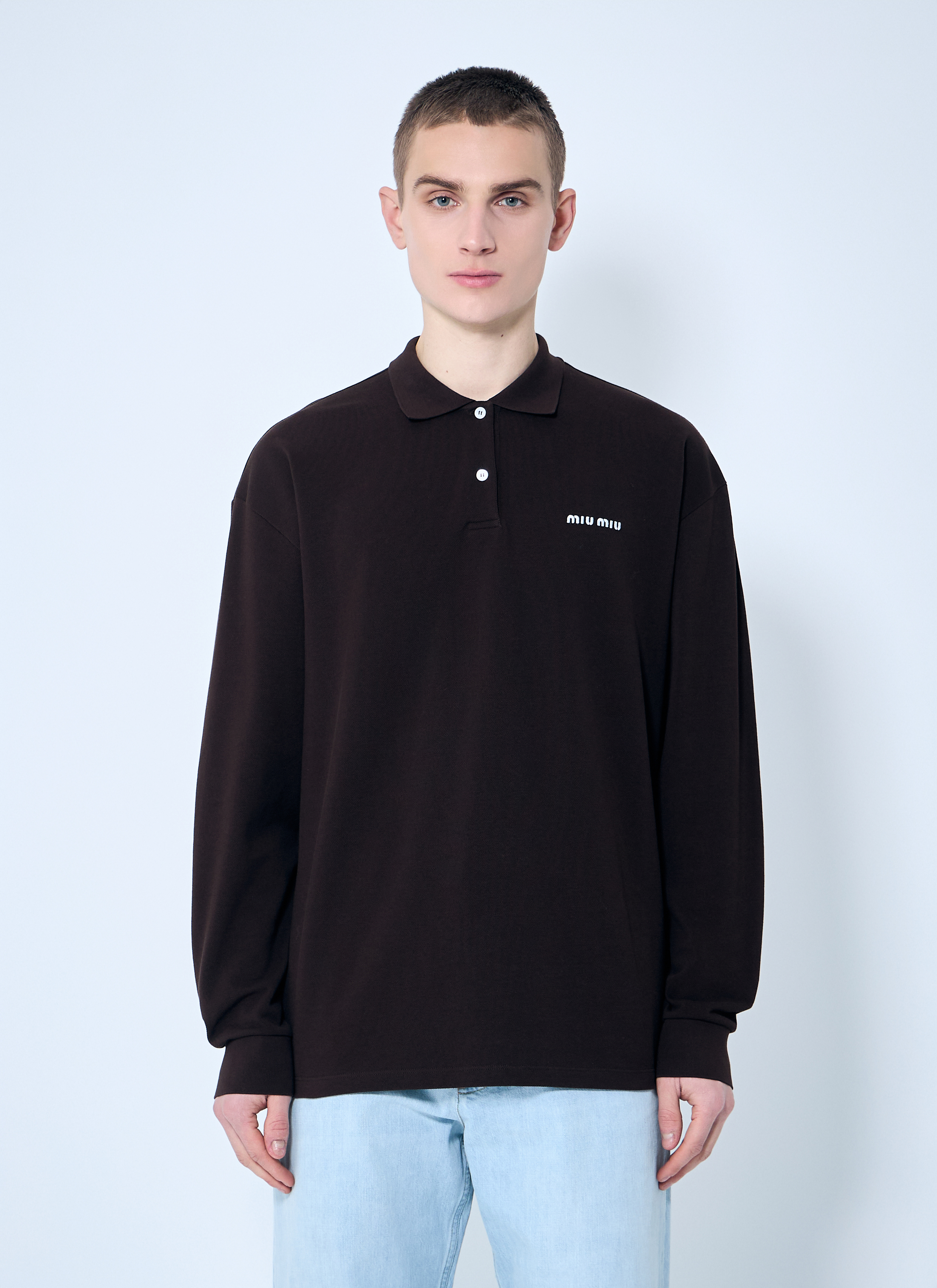 Miu Miu レディース ロングスリーブポロシャツ の ブラウン | LN-CC®