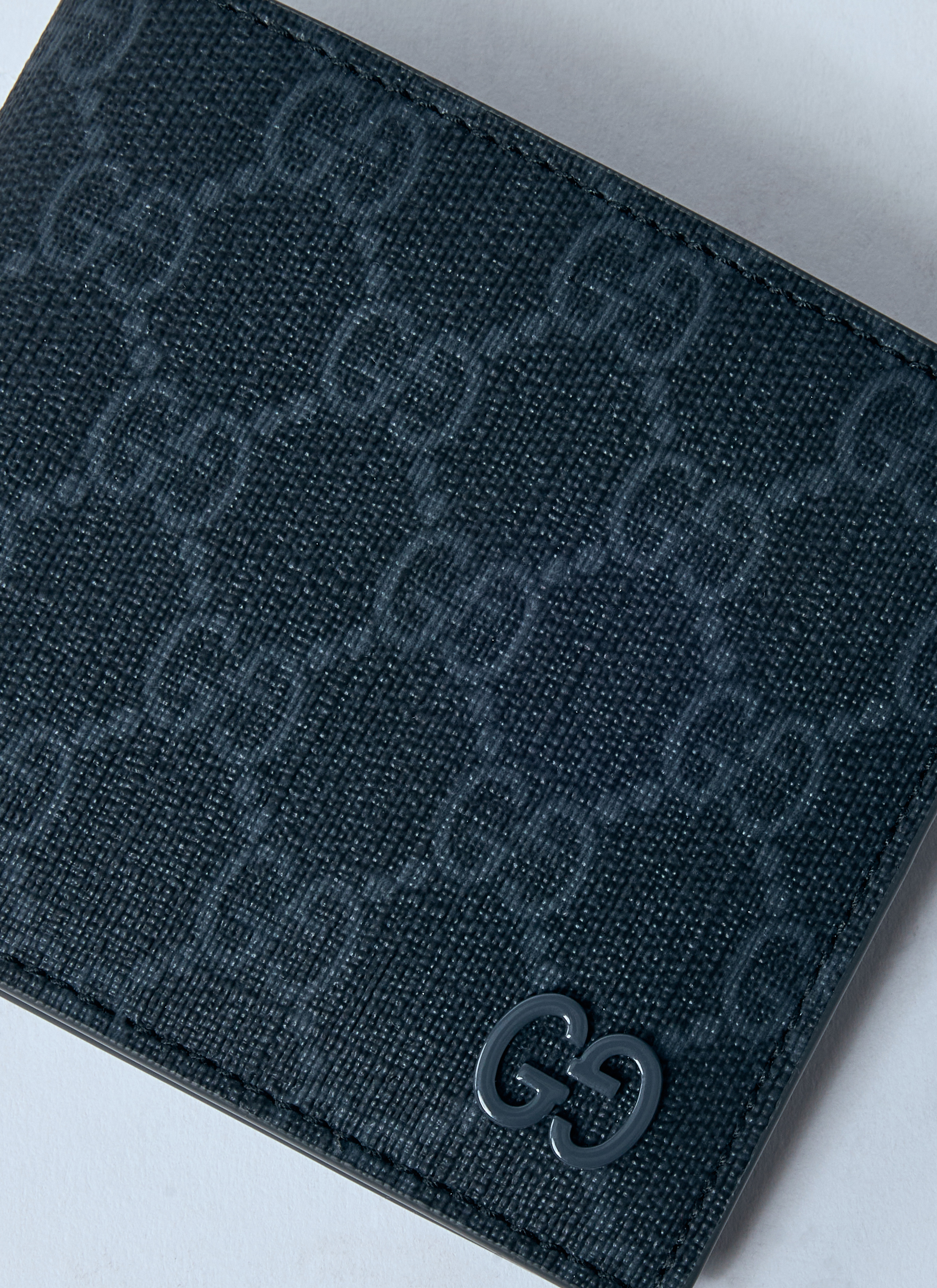 Grey interior GG bi fold wallet — Black/steel/steel — foto 4