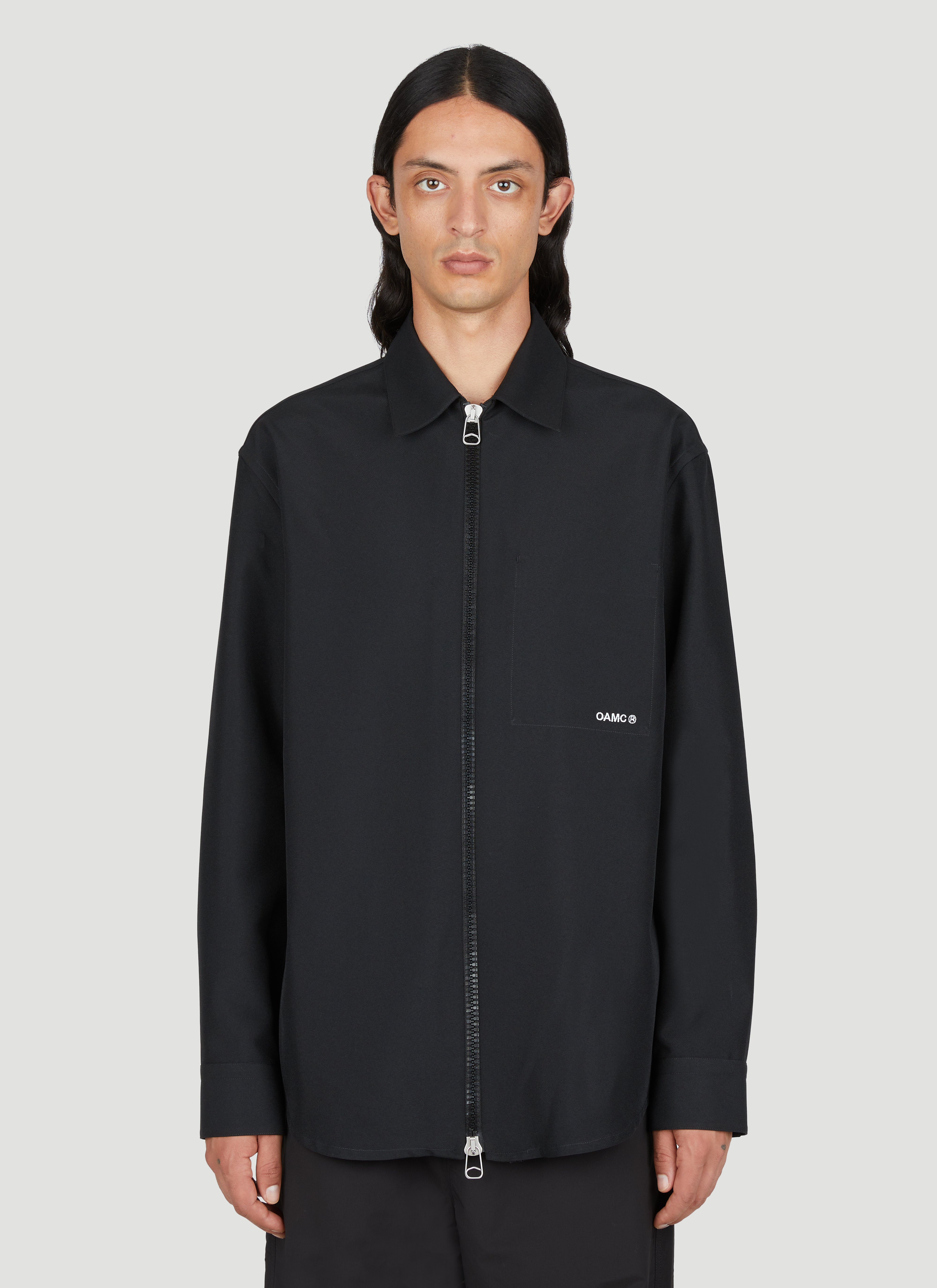 OAMC Men's' Ian Zip-Up Shirt in Black | LN-CC®