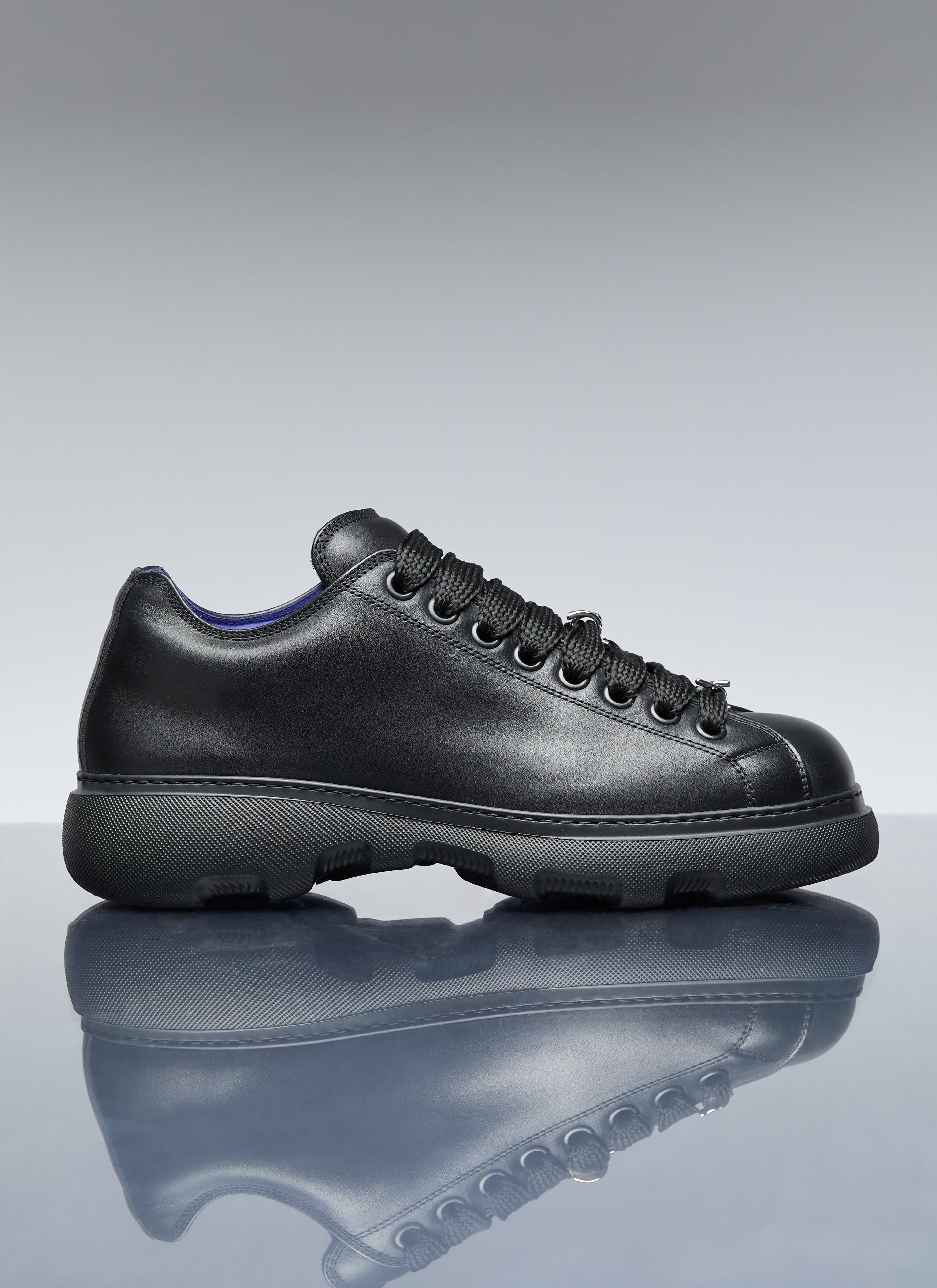 Burberry: Brown Leather Ranger Sneakers | SSENSE