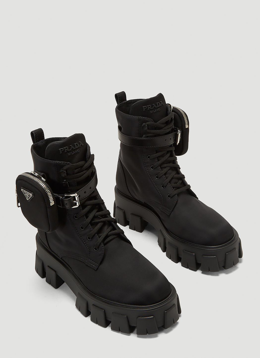 Prada Women's Monolith Re-Nylon Boots in Black | LN-CC