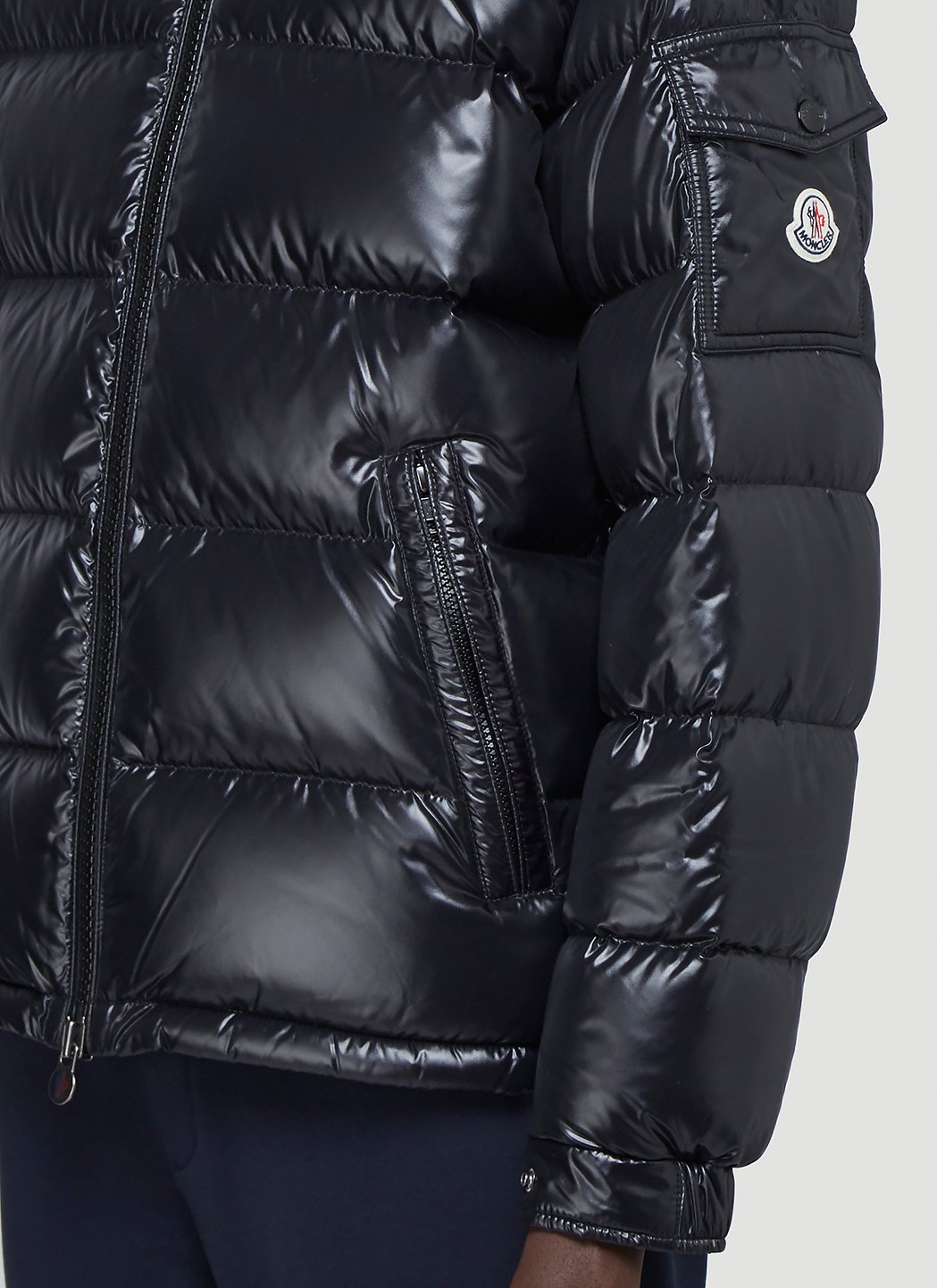 Moncler Men's Detachable Hood Padded Down Jacket in Black LNCC