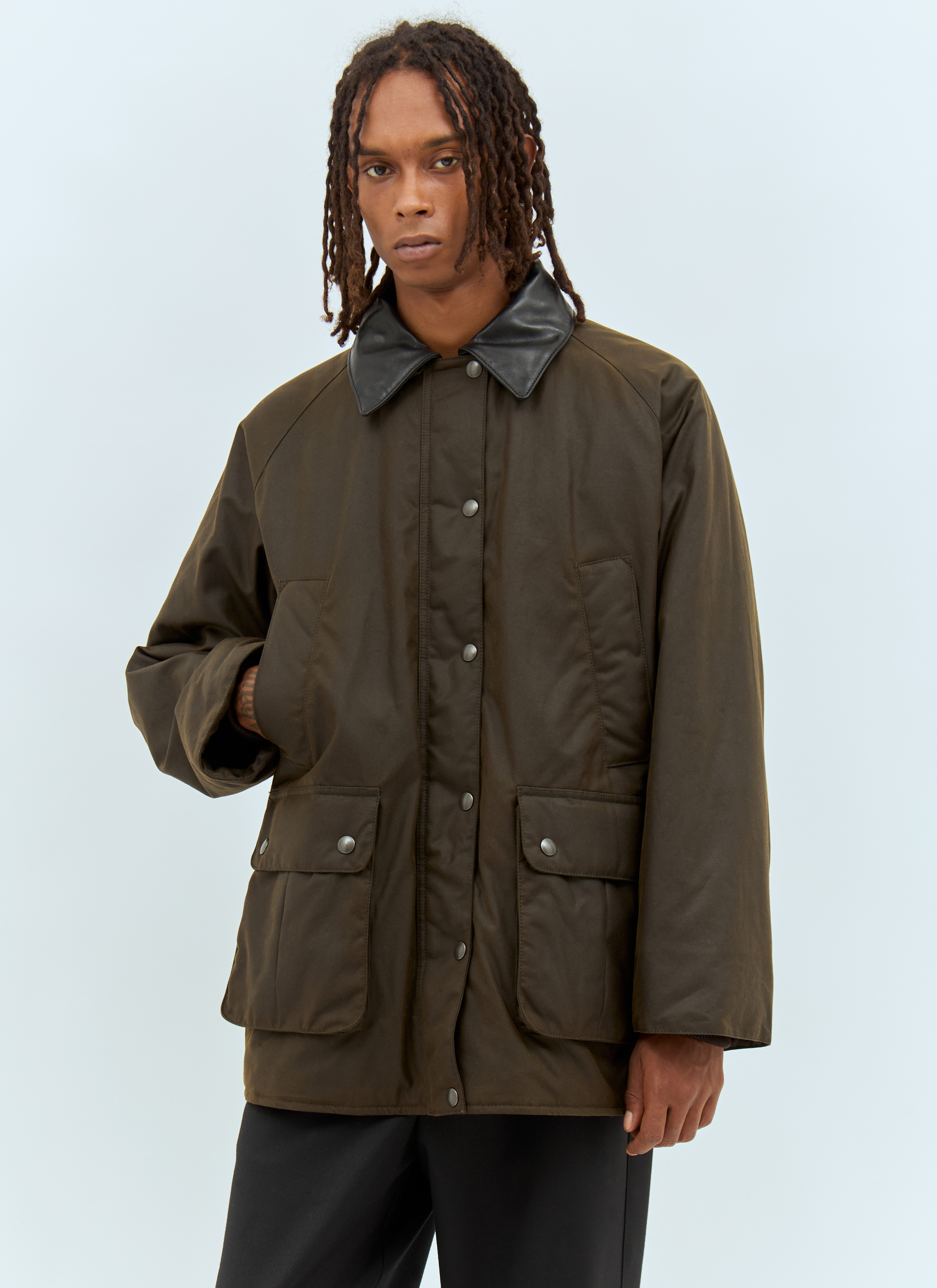 Miu Miu Men's' Waxed Canvas Blouson Jacket in Brown | LN-CC®