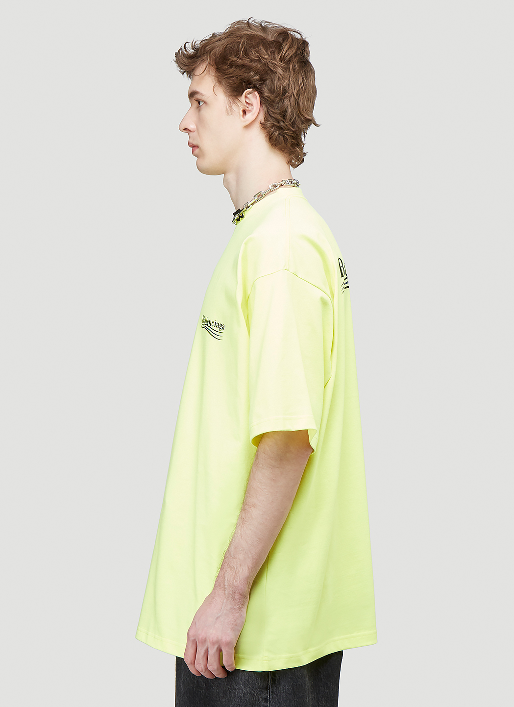 Balenciaga Men's Large Fit T-Shirt in Yellow | LN-CC