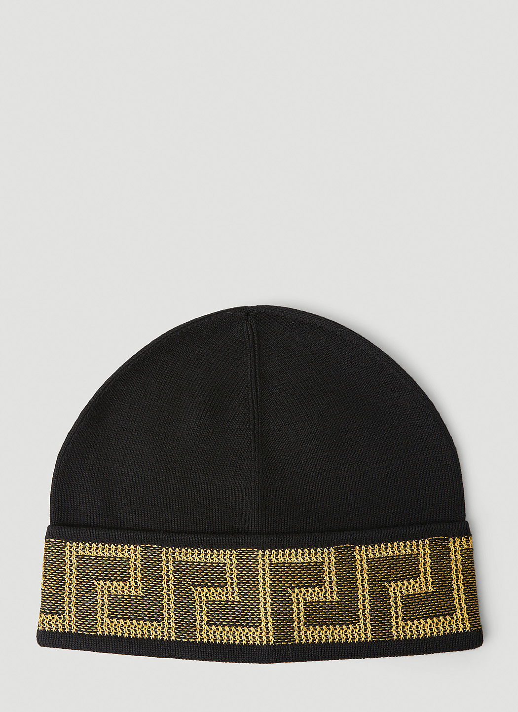 Versace Men's Greca Beanie Hat in Black