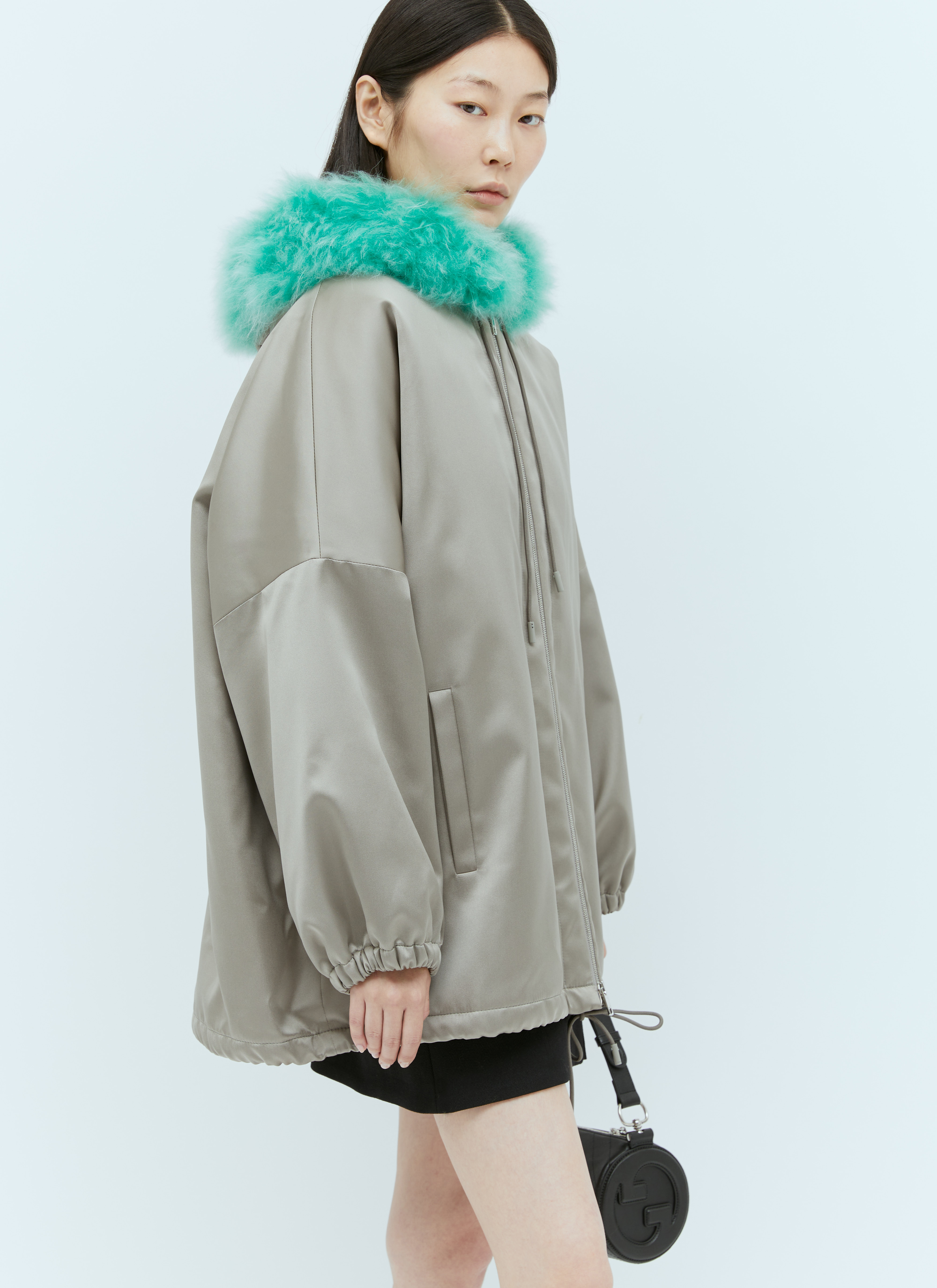 GUCCIボアコート Gucci Satin Bomber Jacket in Grey für Damen | LN-CC®