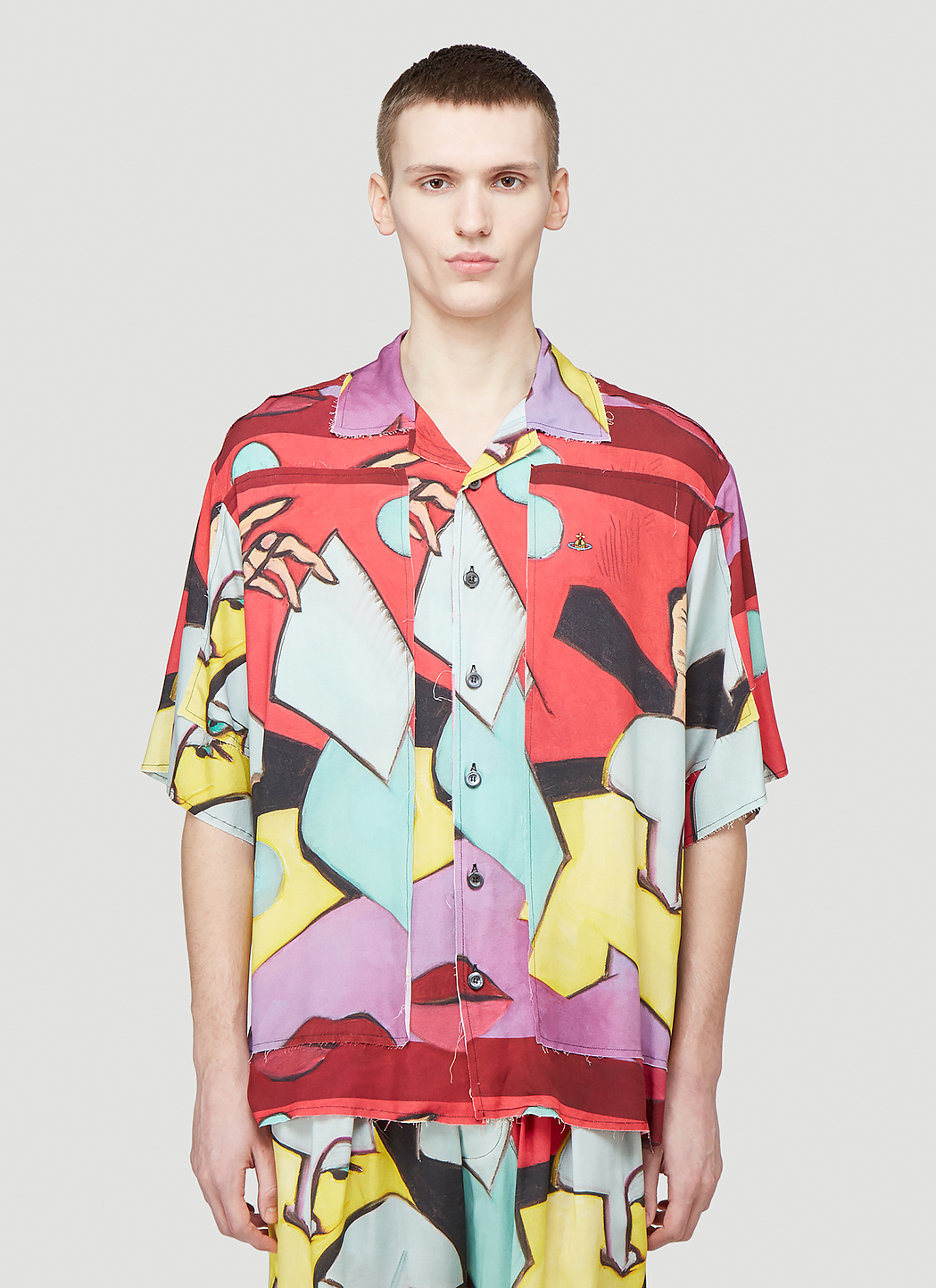 【関税&送料込】Vivienne Westwood Asymmetric Red T-Shirt Wit Vivienne Westwood Aloha Shirt in Red | LN-CC