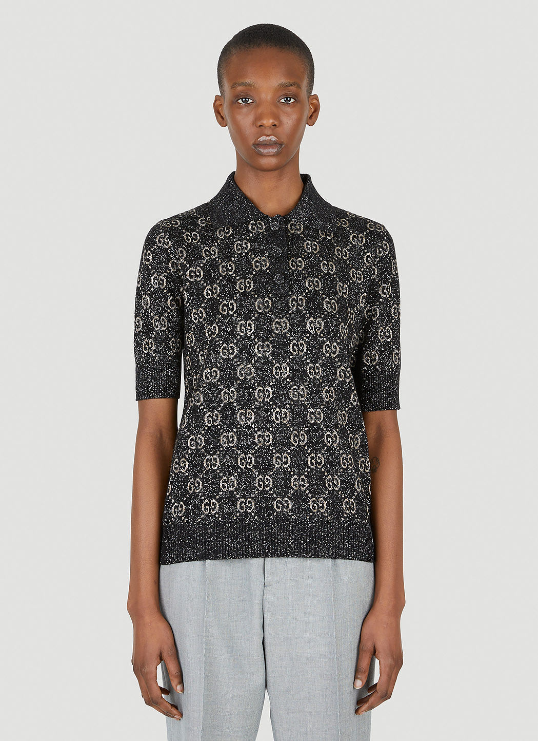 GG Jacquard Lame Polo Shirt