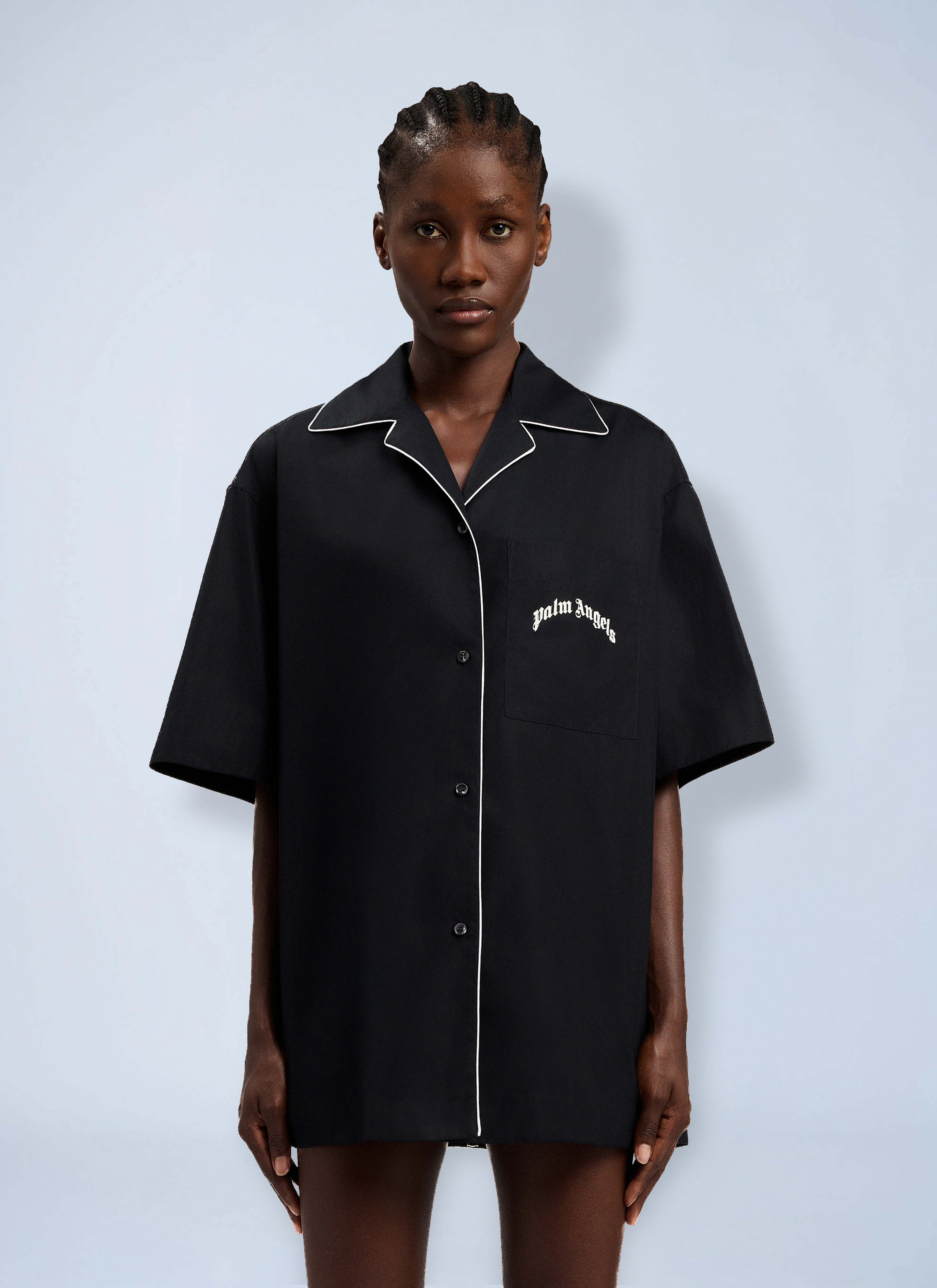 Palm Angels Palm Angels Curved Logo Bowling Shirt