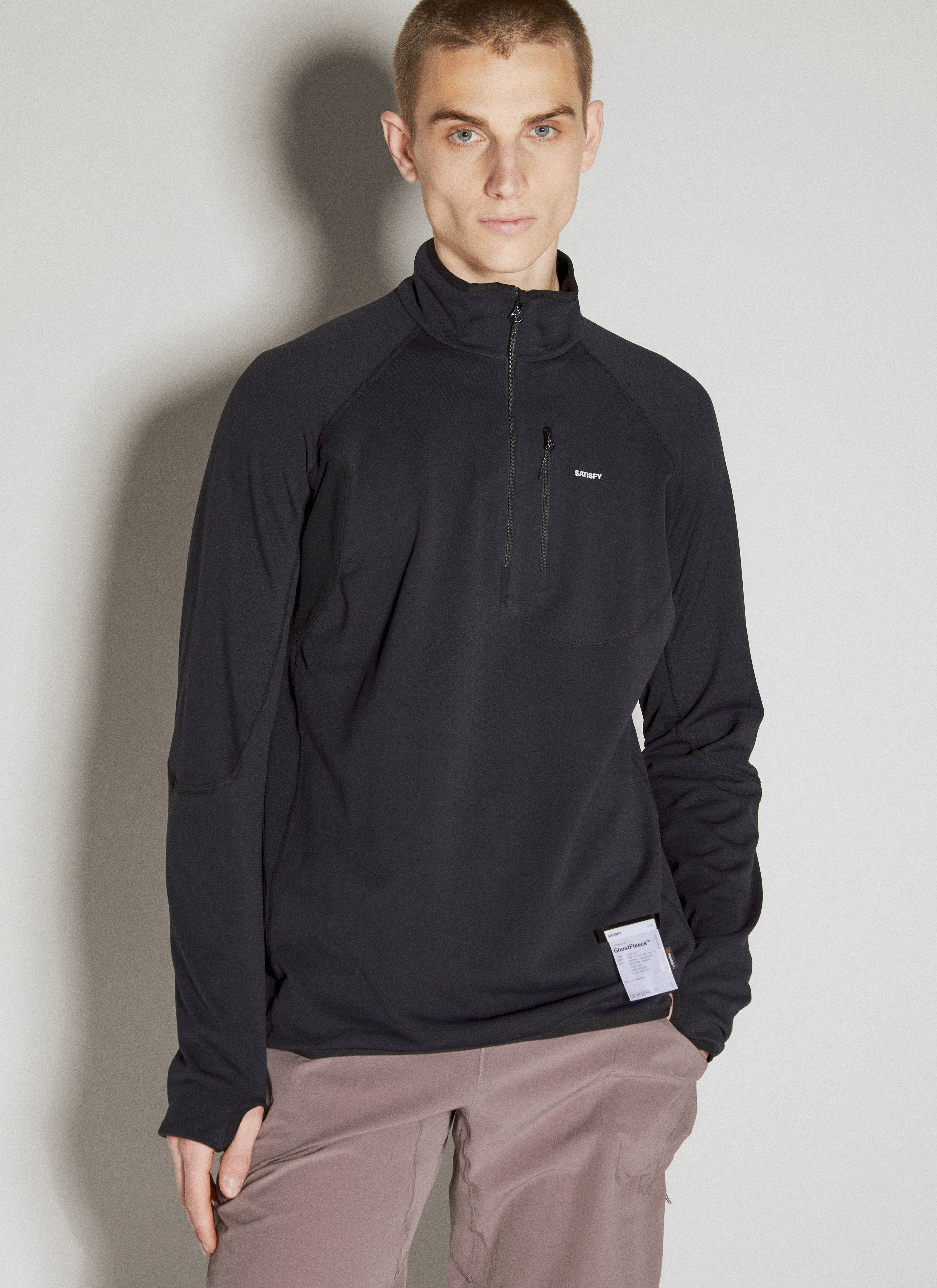 Satisfy Men's' GhostFleece™ Half-Zip Jacket in Black | LN-CC®