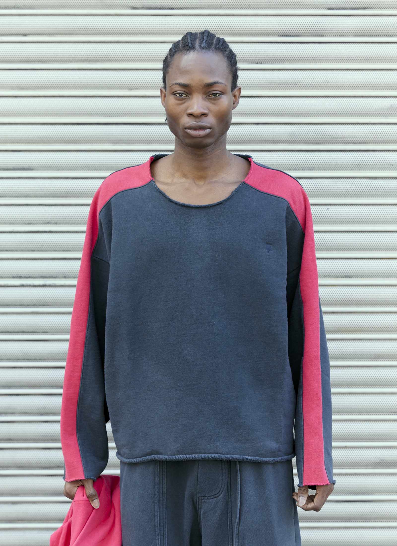 GREG ROSS Men's' Side Stripe Crewneck Sweatshirt in Black | LN-CC®