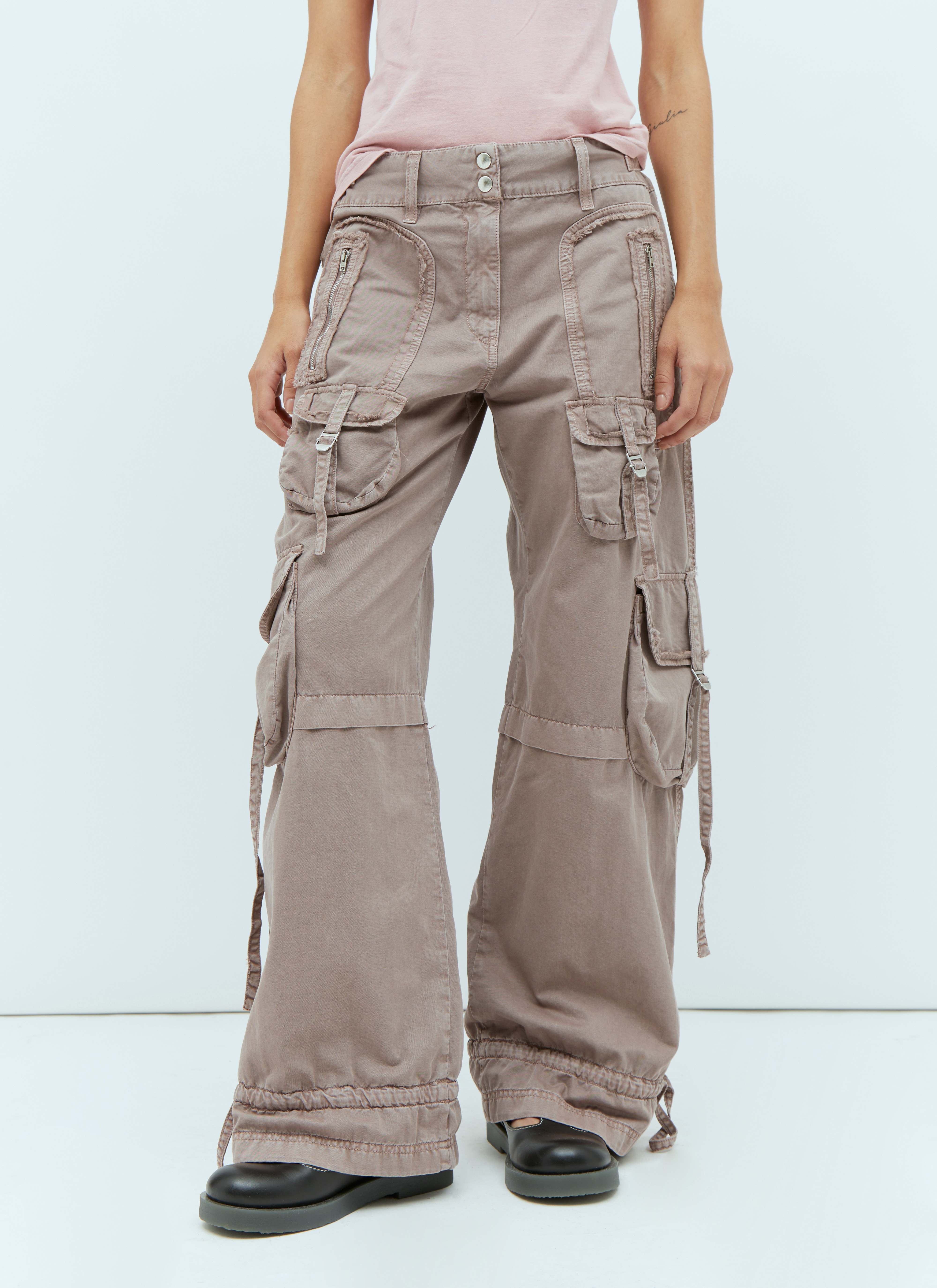 Acne Studios Women's' Distressed Cargo Pants in Pink | LN-CC®
