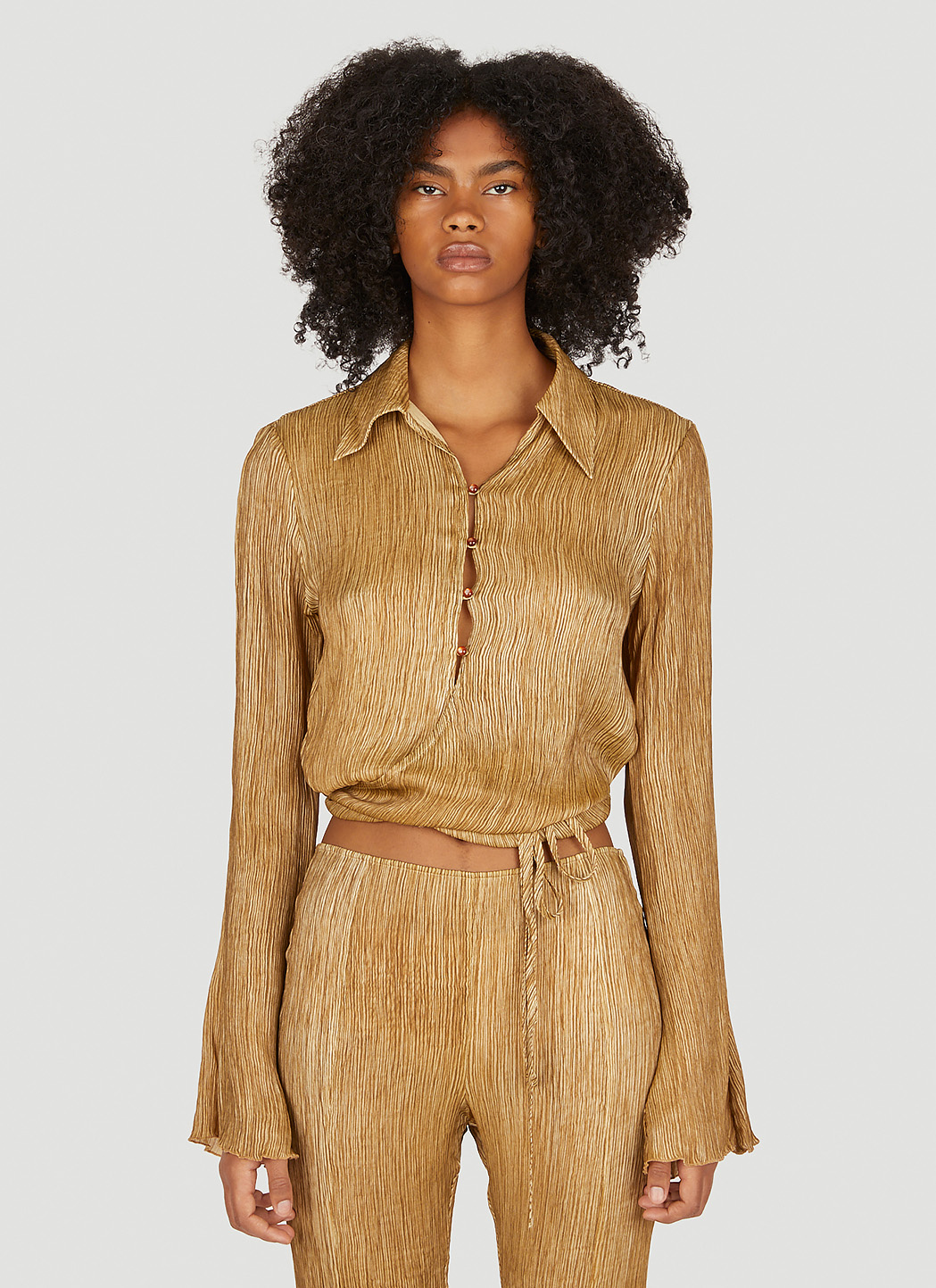 Plisse Wrap Shirt