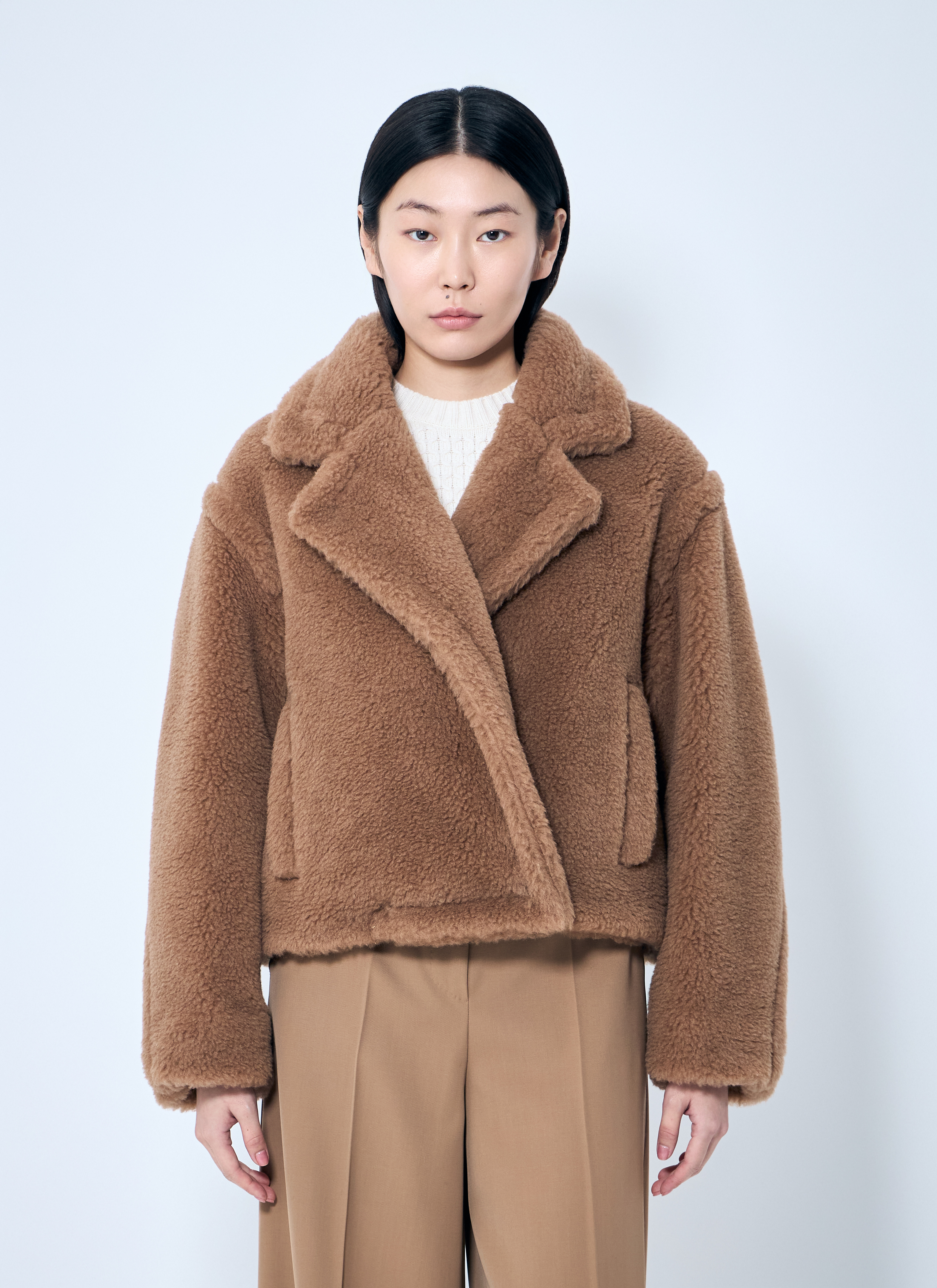 Max Mara Cropped Teddy Bear Icon Coat in Camel für Damen