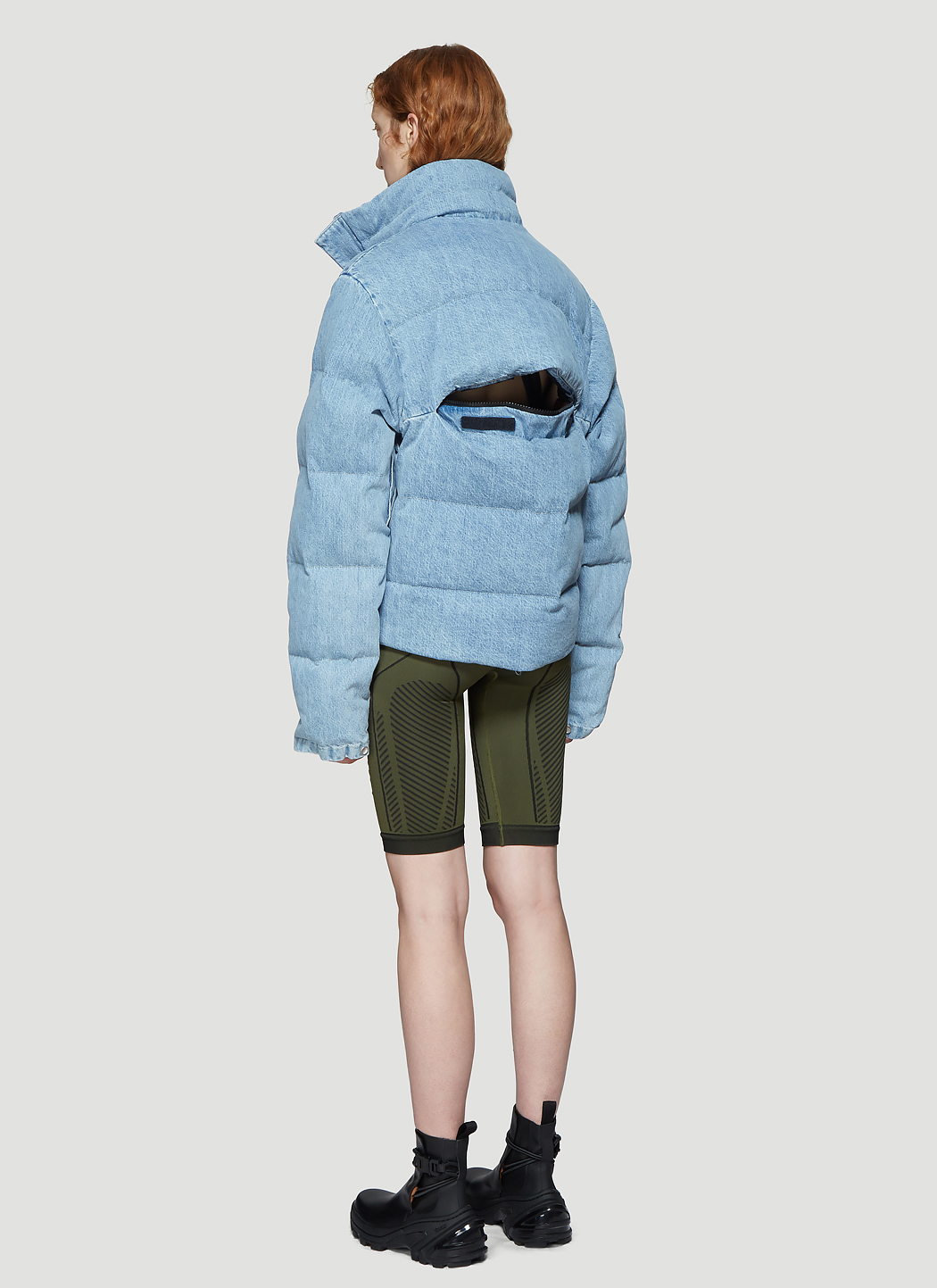 Unravel Project Denim Puffer Jacket in Blue LNCC