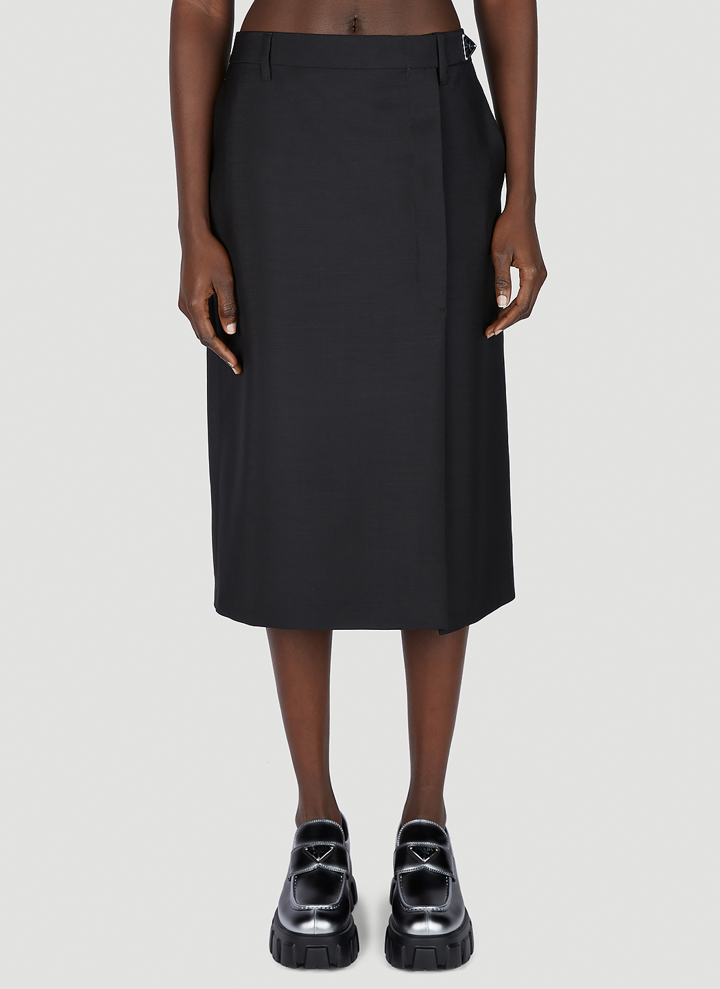 Logo Plaque Wrap Skirt
