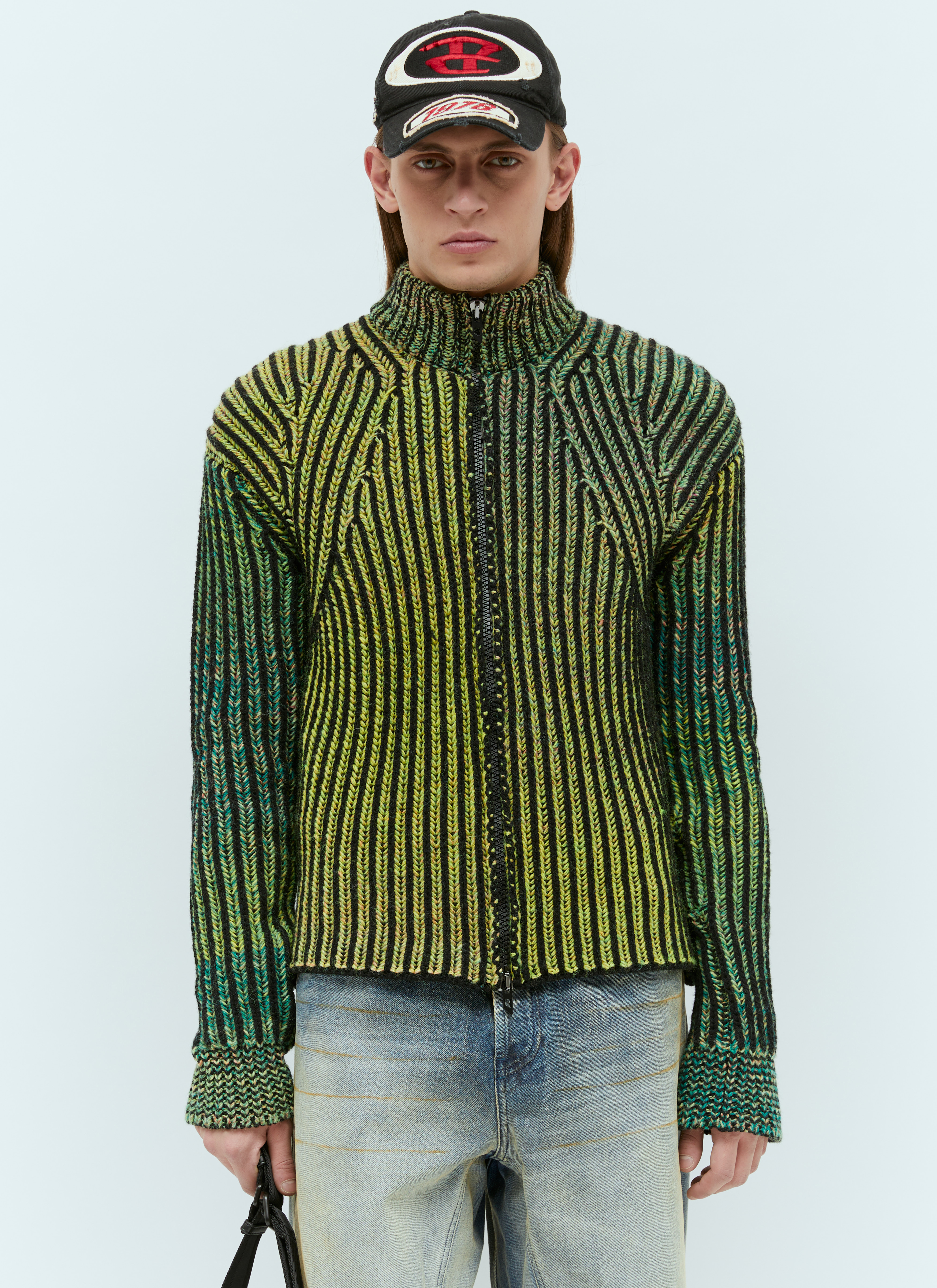 Diesel K-Oakland Knit Cardigan en Green pour homme | LN-CC®