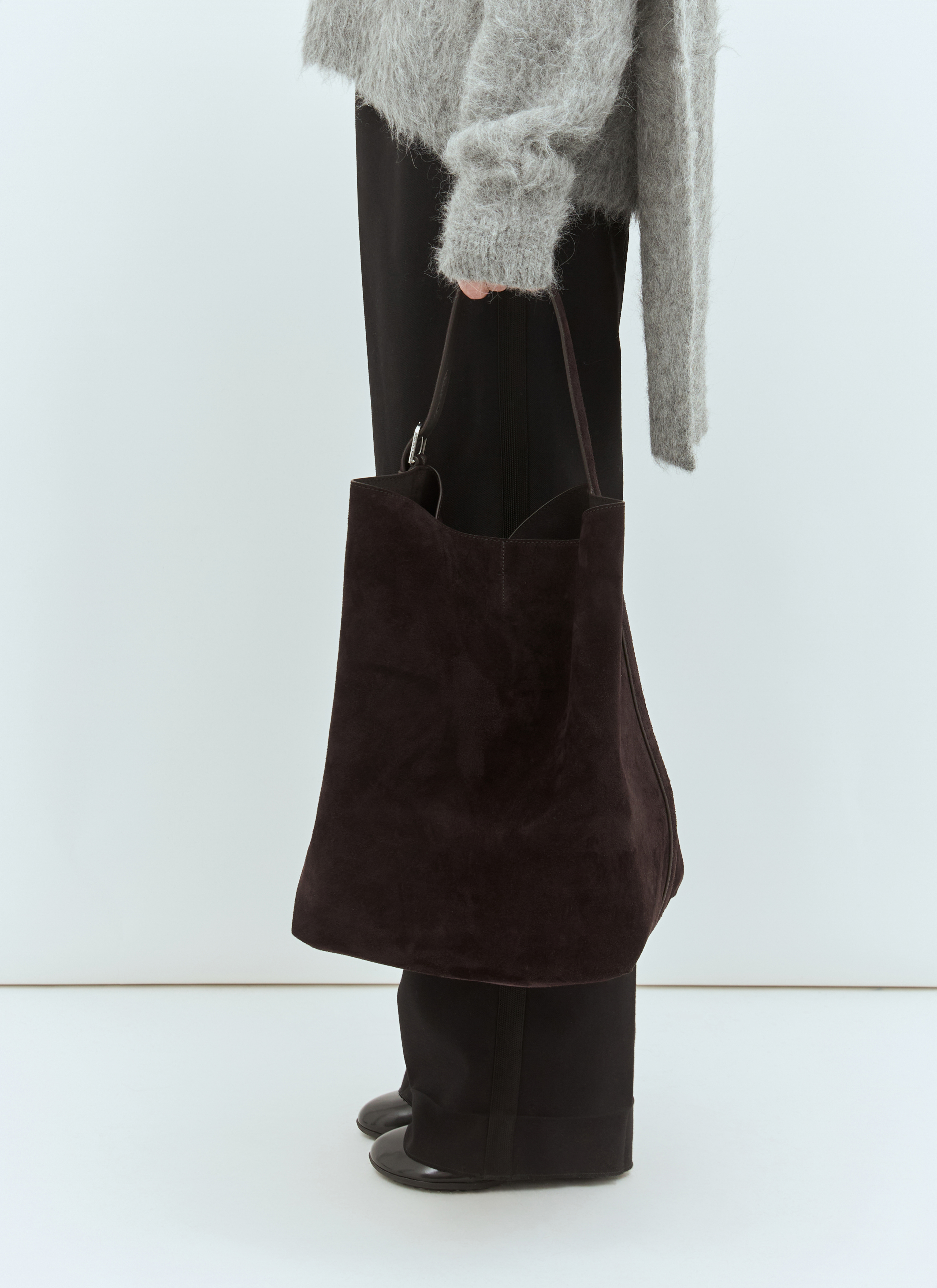 Toteme Donna Marrone Belted Suede Tote Bag - Woman Tote Bags One Size