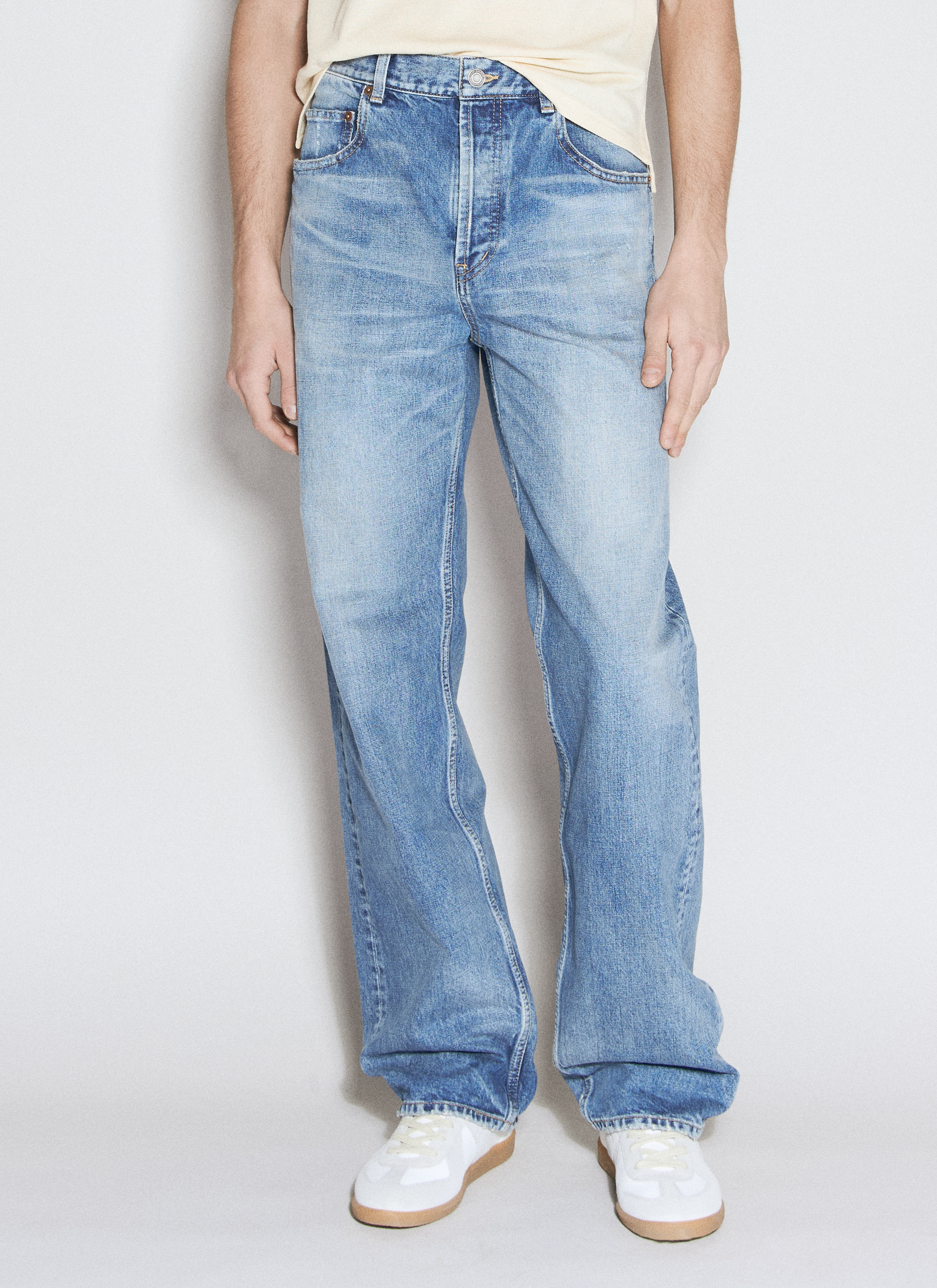 Saint Laurent Men's' Long Baggy Jeans in Blue | LN-CC®