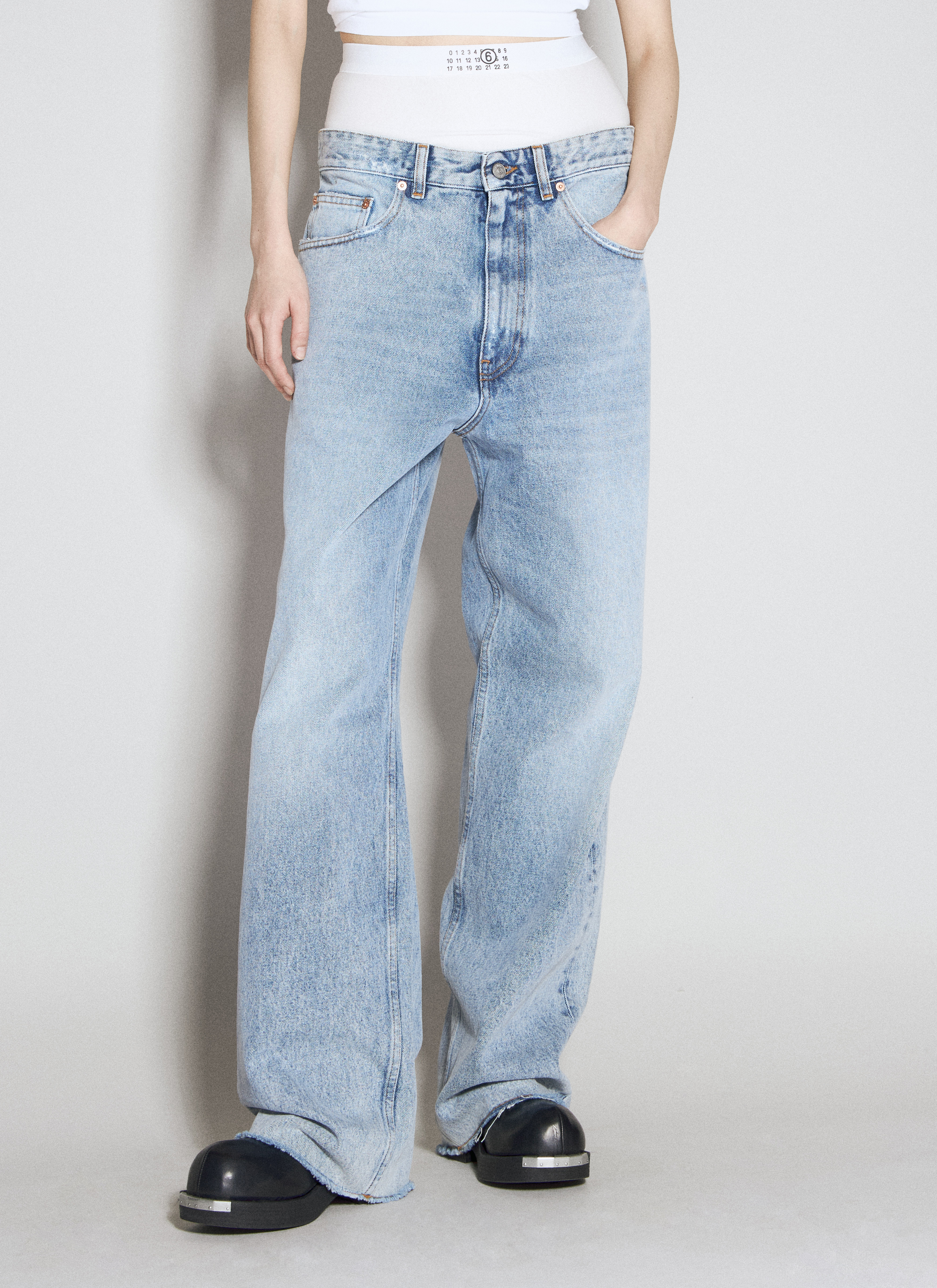 デニム・ジーパン MM6 MAISON MARGIELA Women Denims S52AM0308M30018 Blue MM6 Maison Margiela - Loose-Fit Denim Pants | HBX - Globally