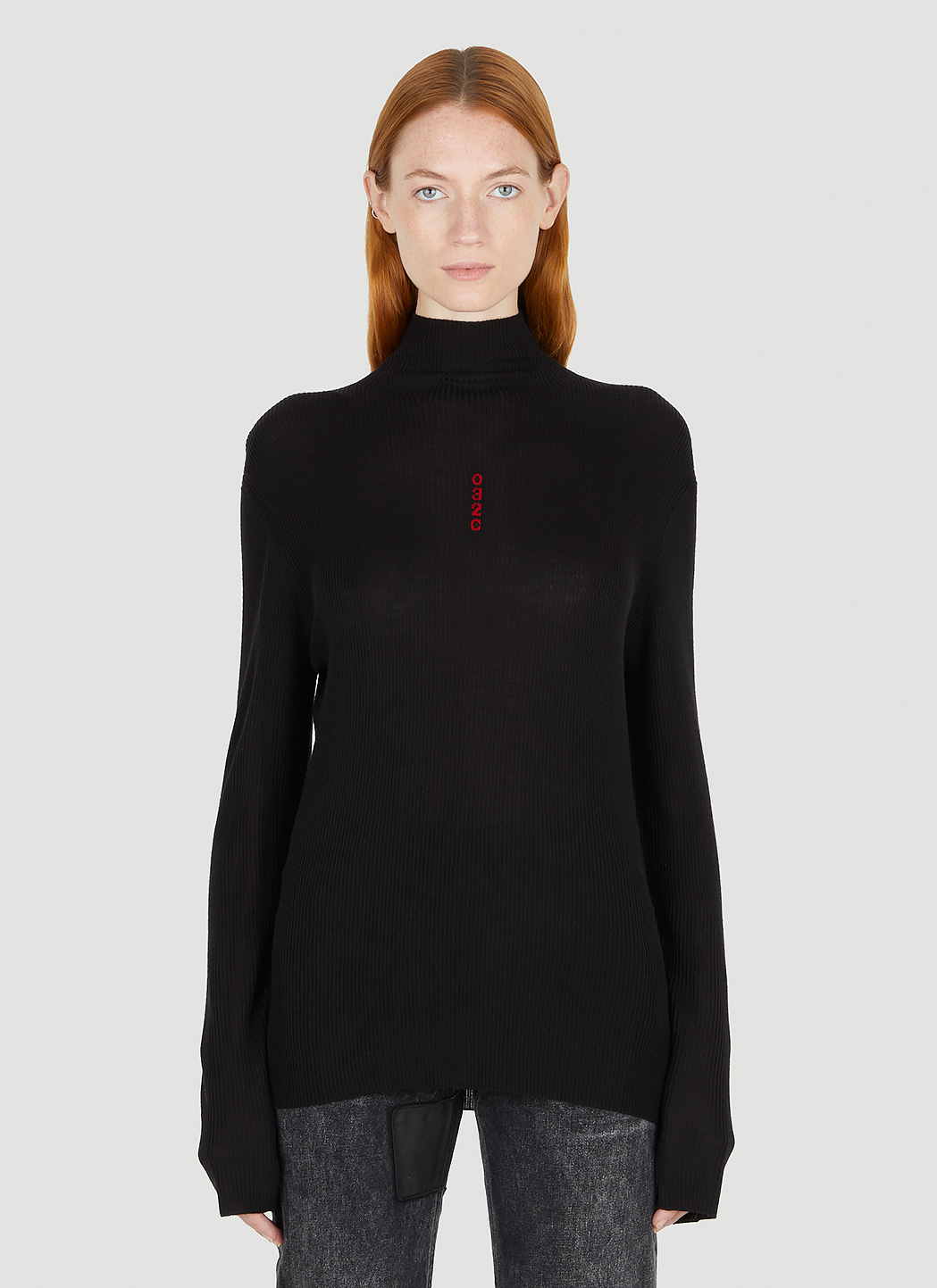 Logo Jacquard Roll Neck Sweater