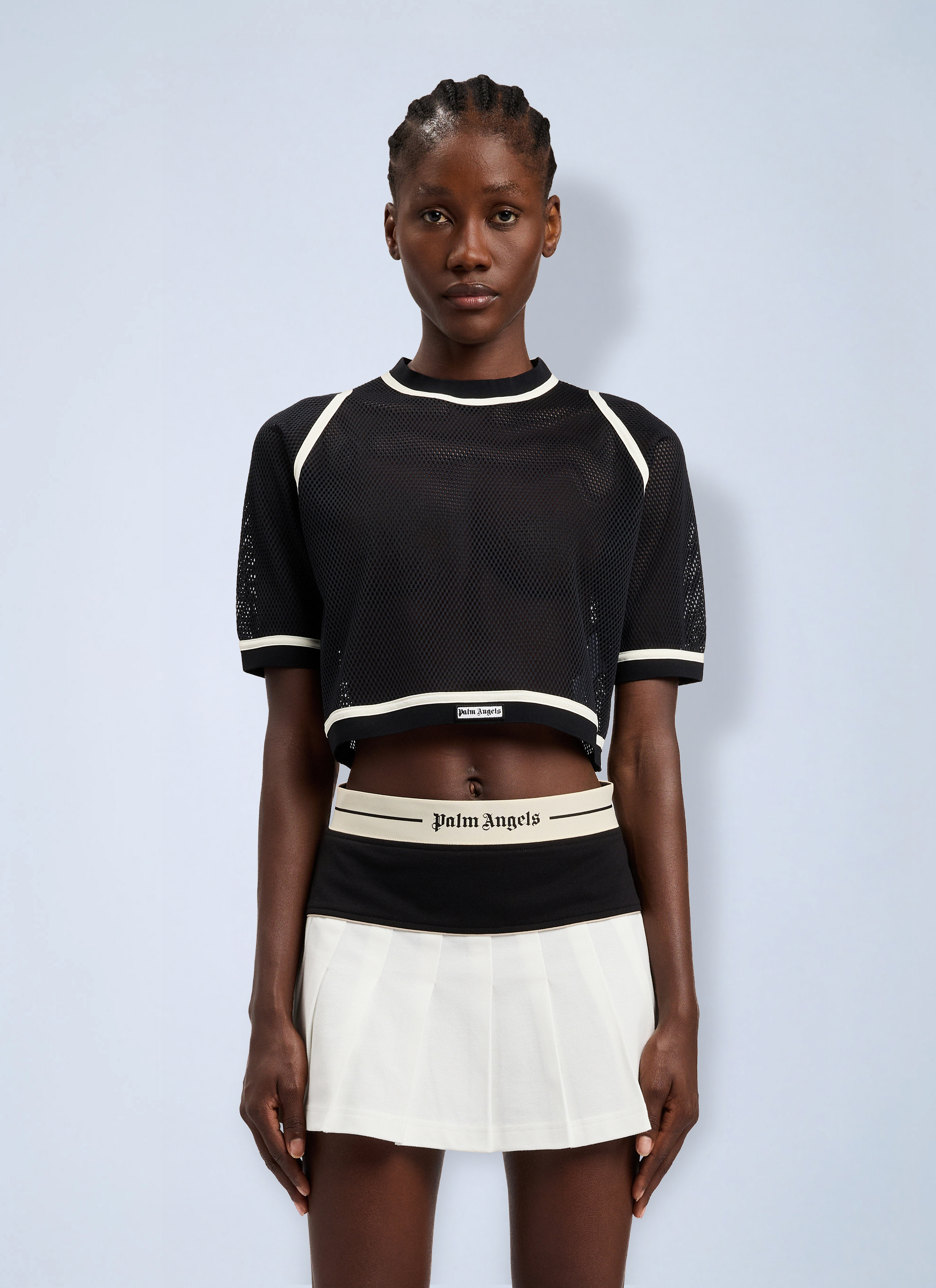 Palm Angels Palm Angels Logo Mesh Cropped Top