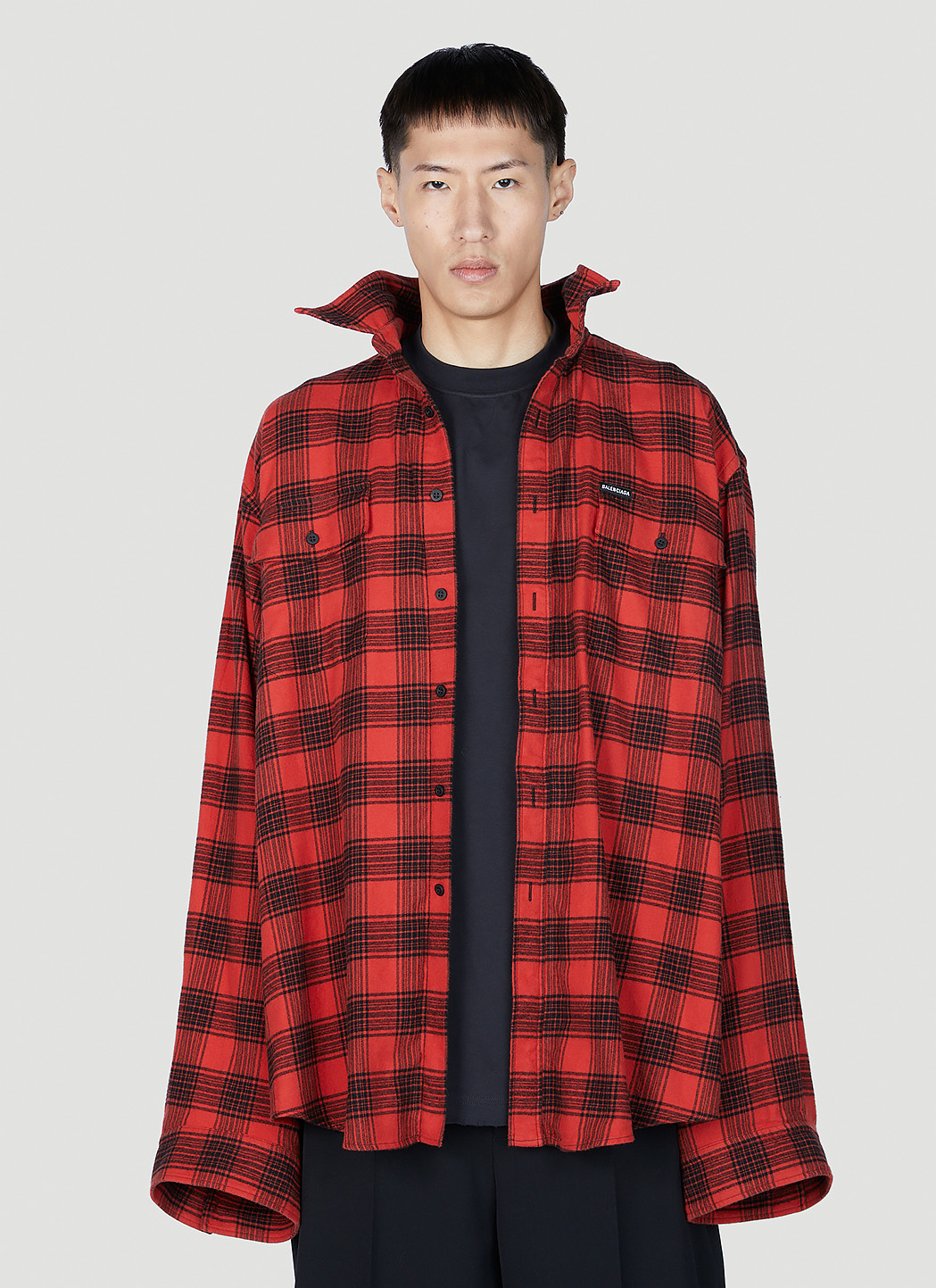 ブラック カシミヤ＆ウール混 オーバーサイズ ダブルブレスト