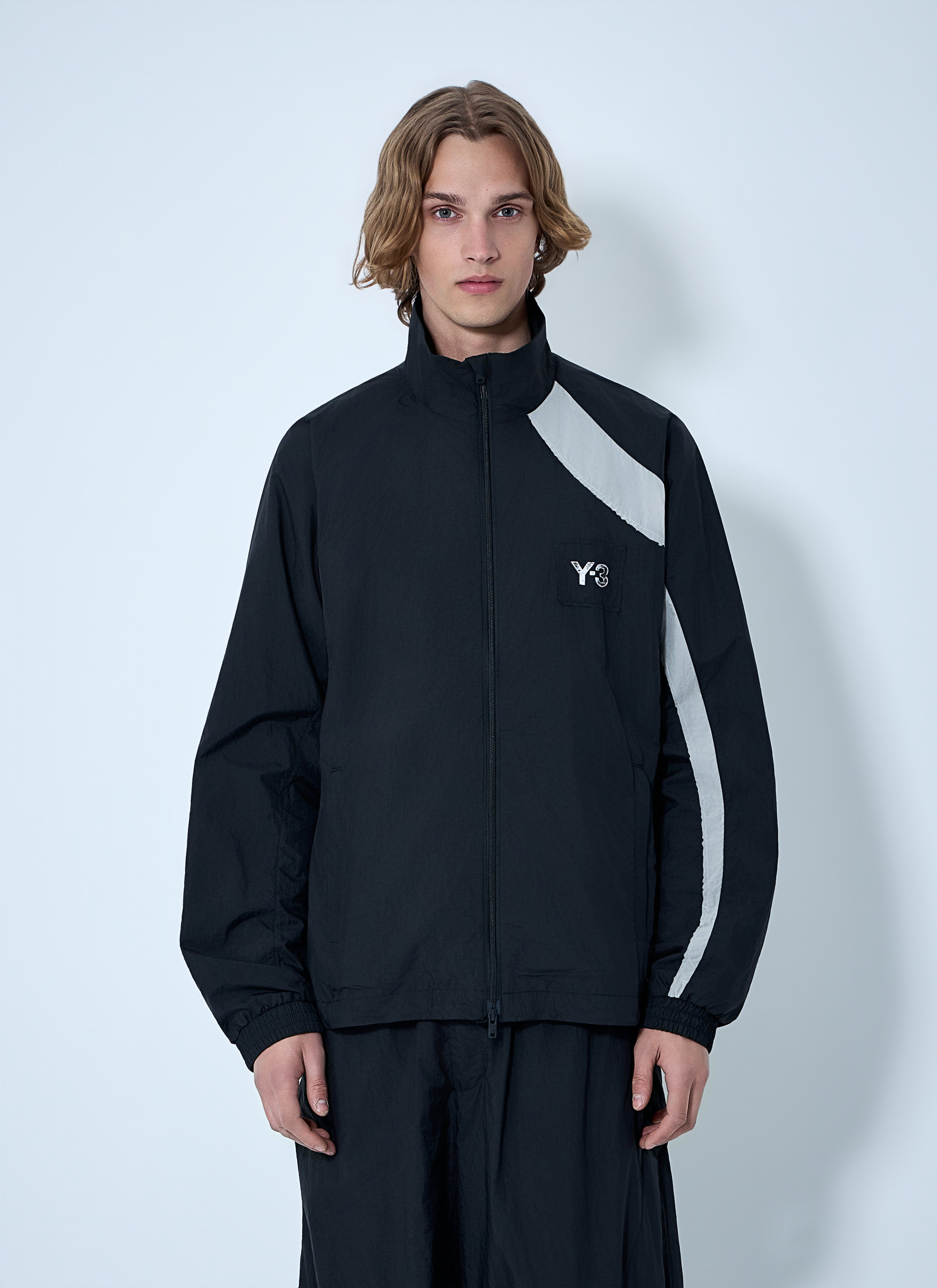 Y-3 Women's' Raw Edge 3 Stripes Nylon Shell Jacket in Black | LN-CC®