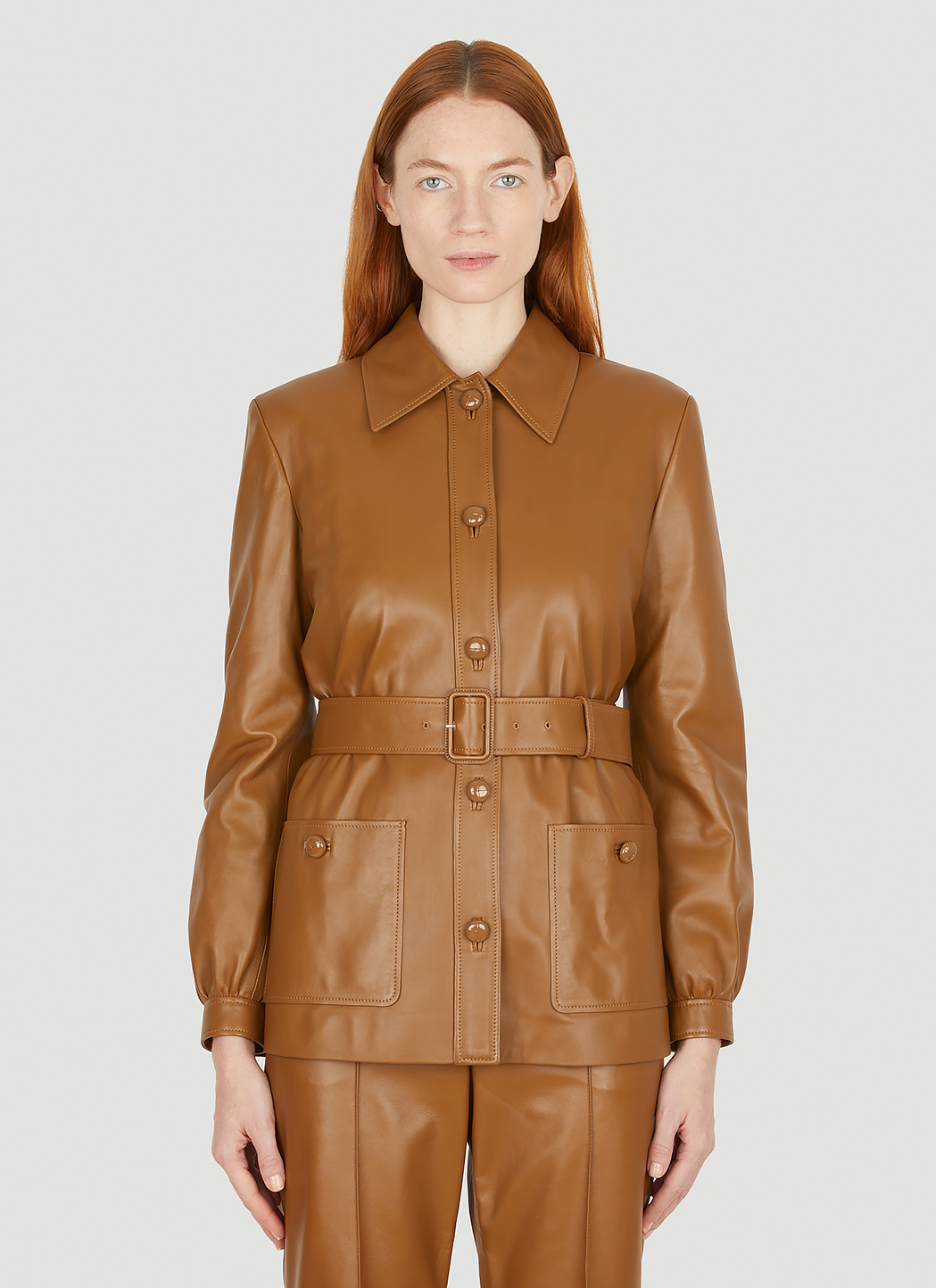 Button Down Leather Jacket