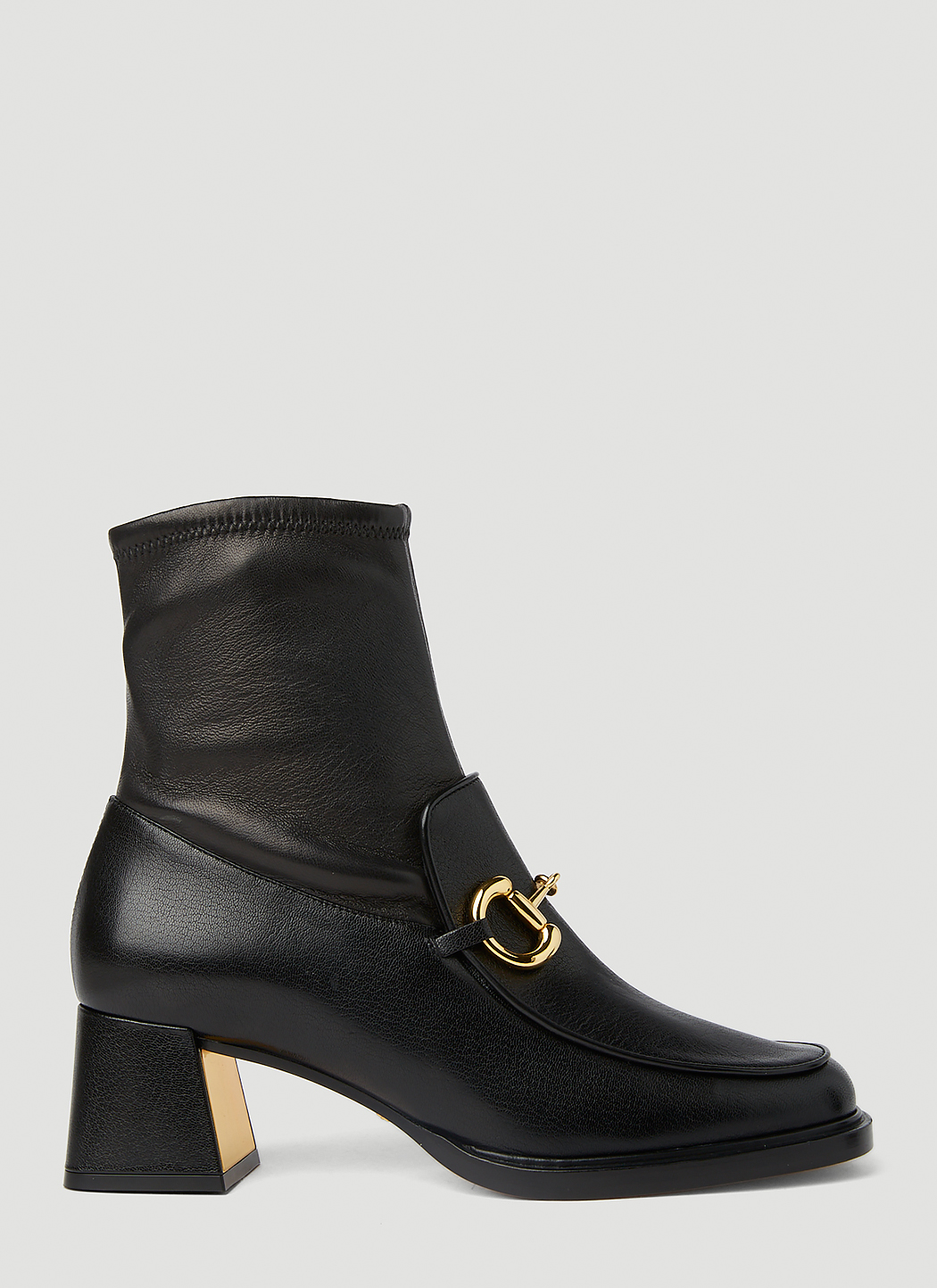 Horsebit Plaque Ankle Boots