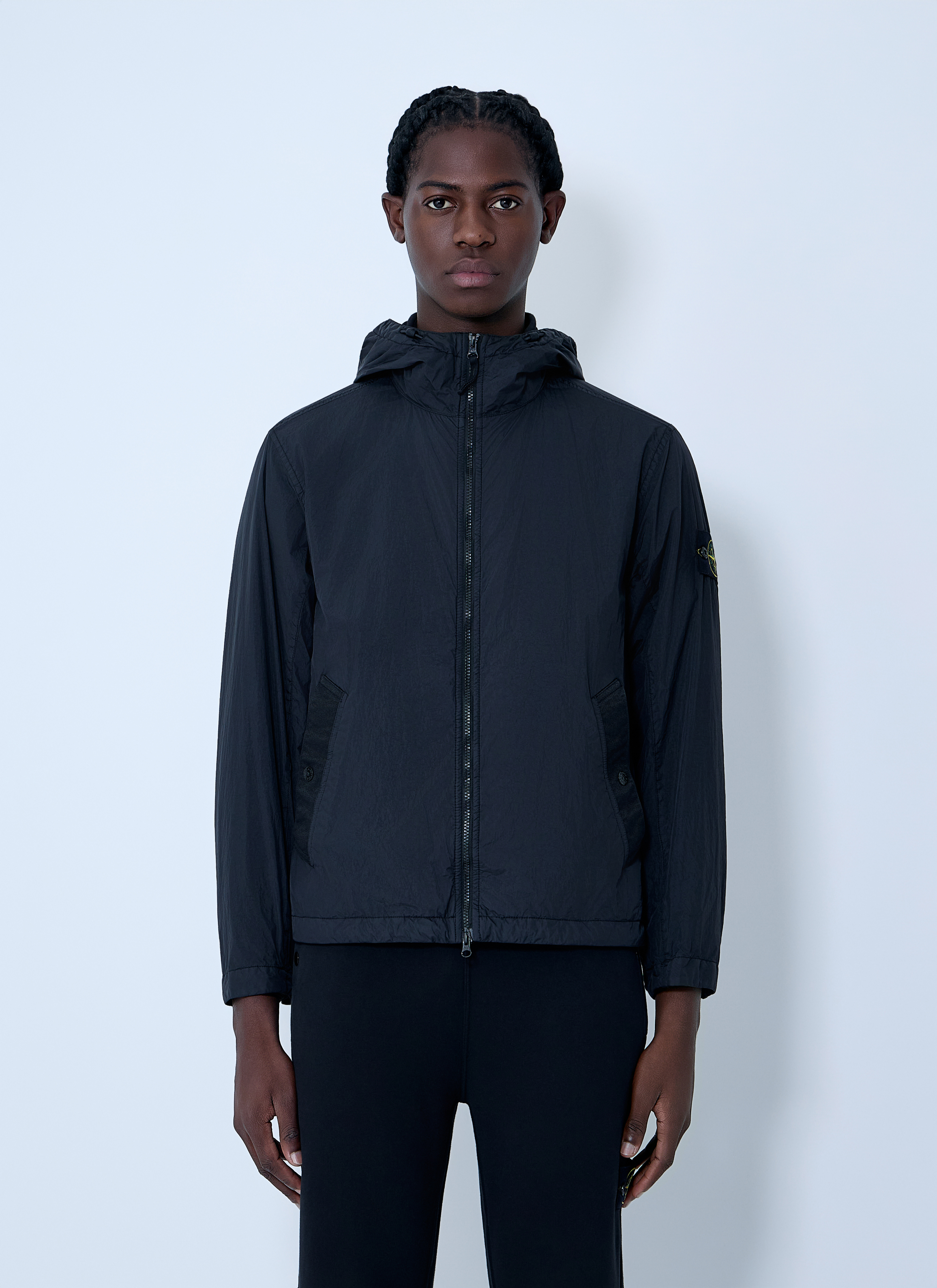 Stone Island Men's Black Logo Patch Jacket - Man Jackets Xxl
