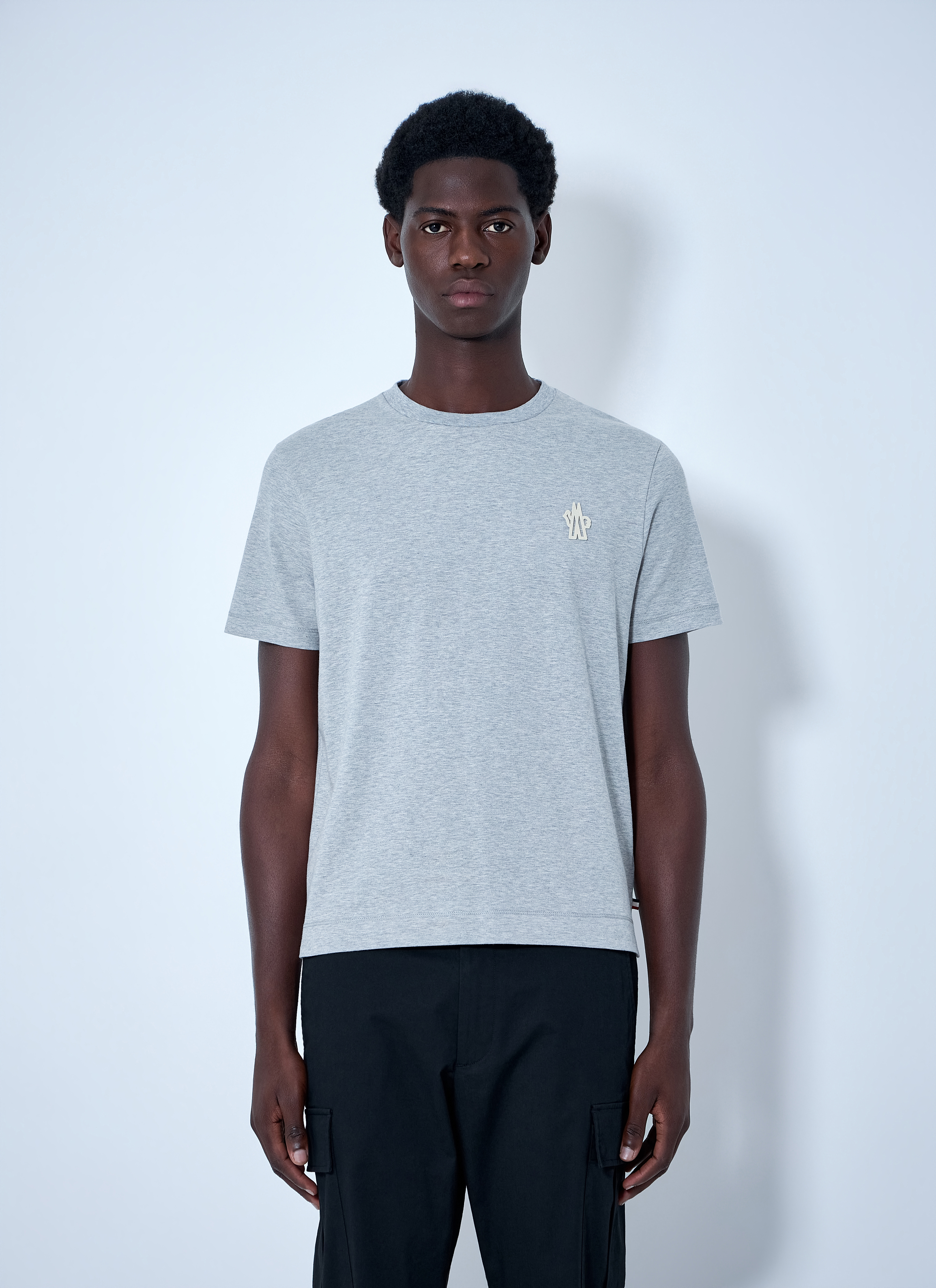 Moncler Men's Grey Set Of Three Logo Motif T-Shirts - Man T-Shirts Xl