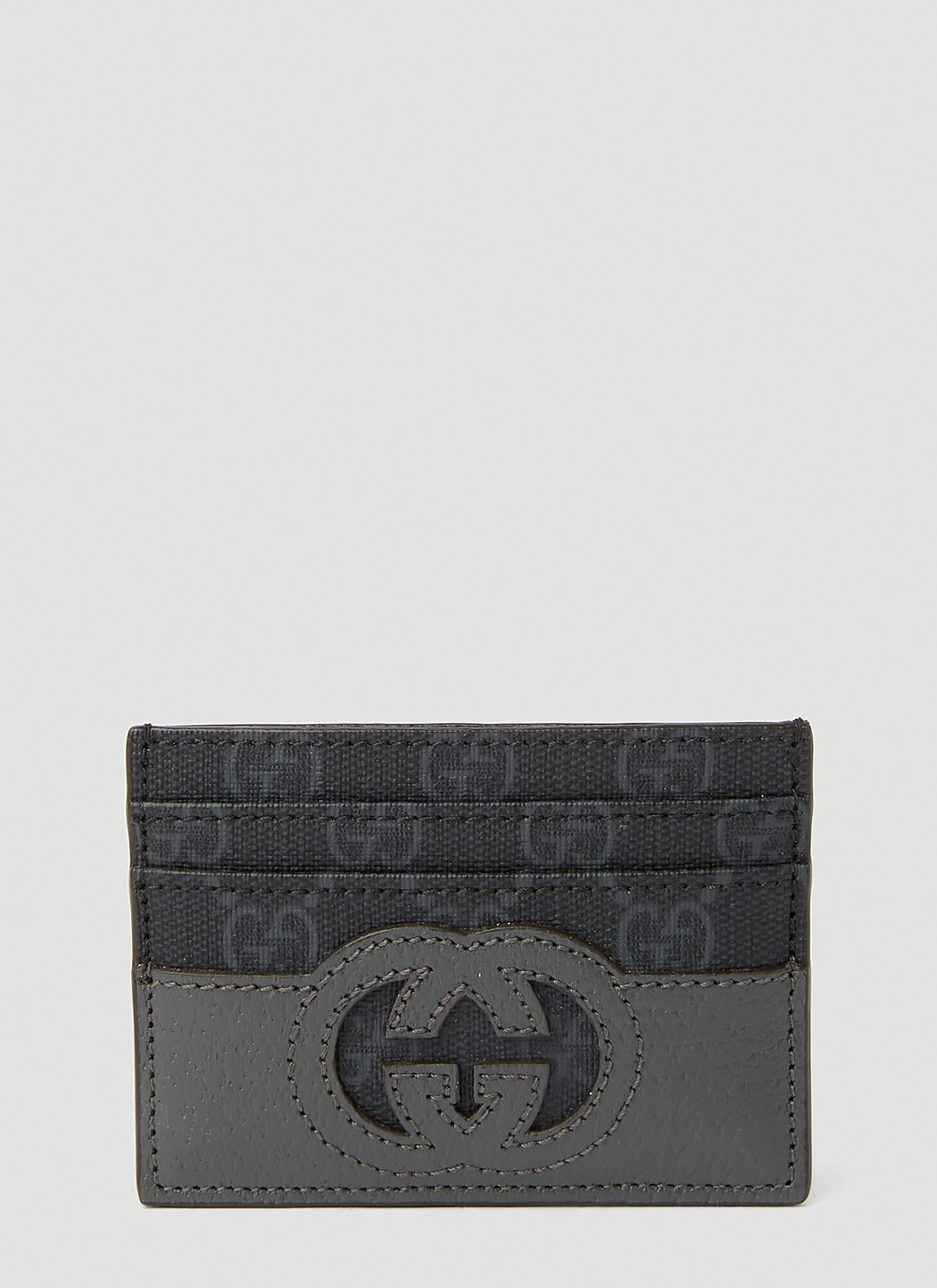 Gucci Beige GG Supreme Canvas and Leather Kingsnake Card Holder Lanyard