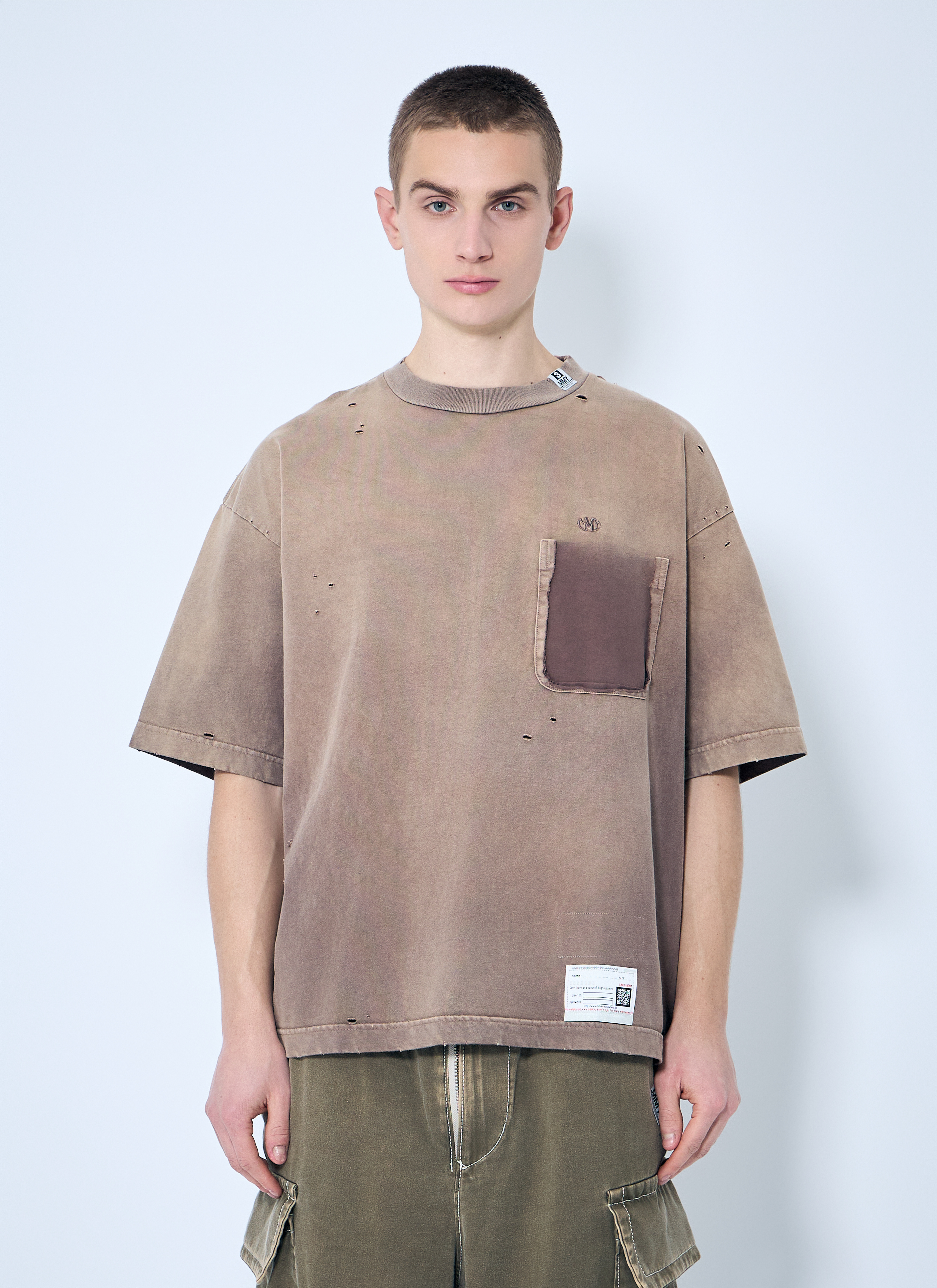 存在感絶大【Maison MIHARA YASUHIRO】SUN FADED TEE Maison Mihara Yasuhiro Men's' Sun Faded T-Shirt in Brown