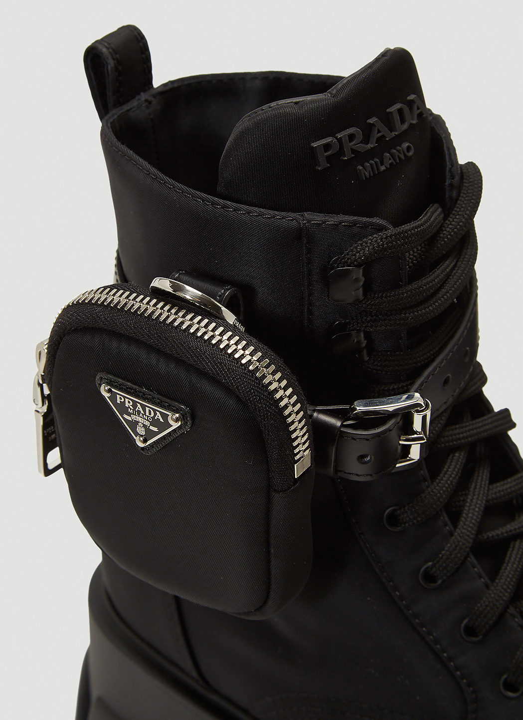 Prada Women's Monolith Re-Nylon Boots in Black | LN-CC
